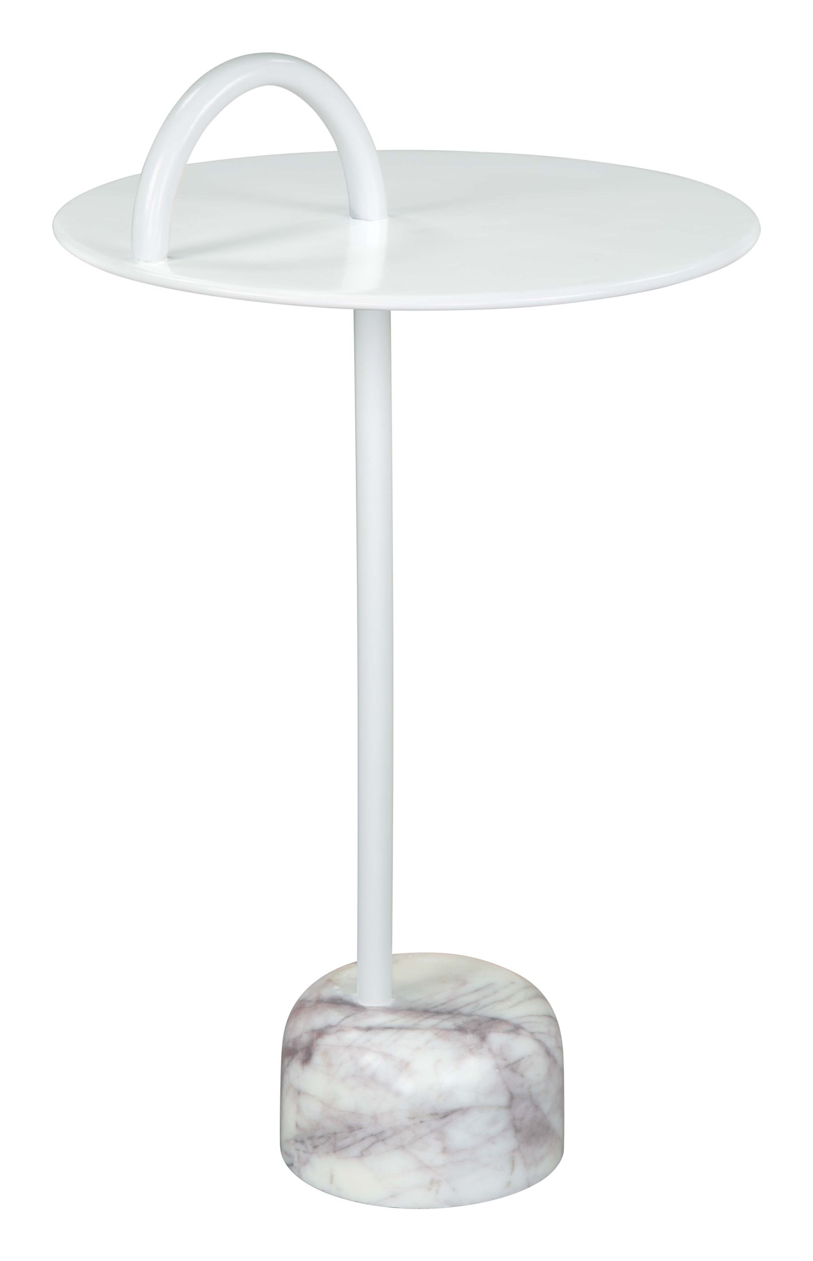 Will Round Iron/Marble Side Table