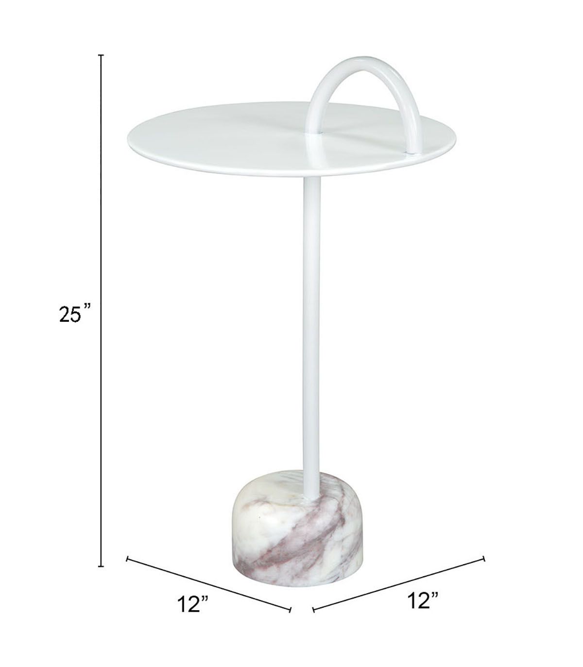 Will Round Iron/Marble Side Table