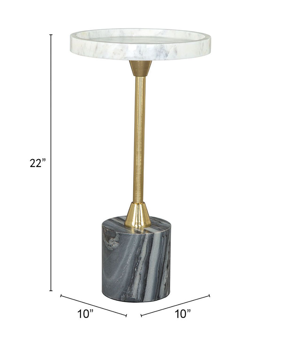 Johan Round Marble/Iron Side Table