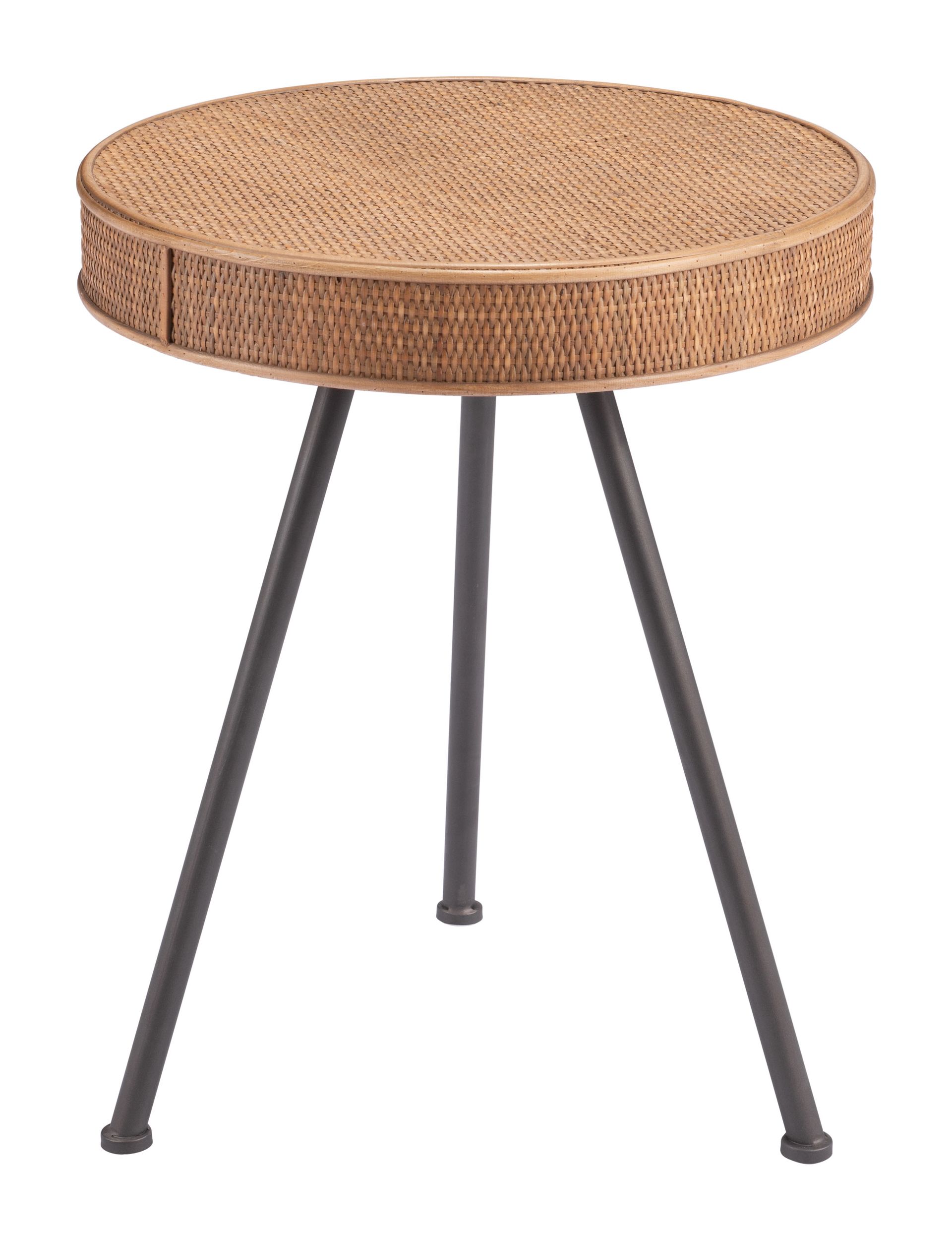 Stuart Round Syntethic Rattan/Steel Side Table