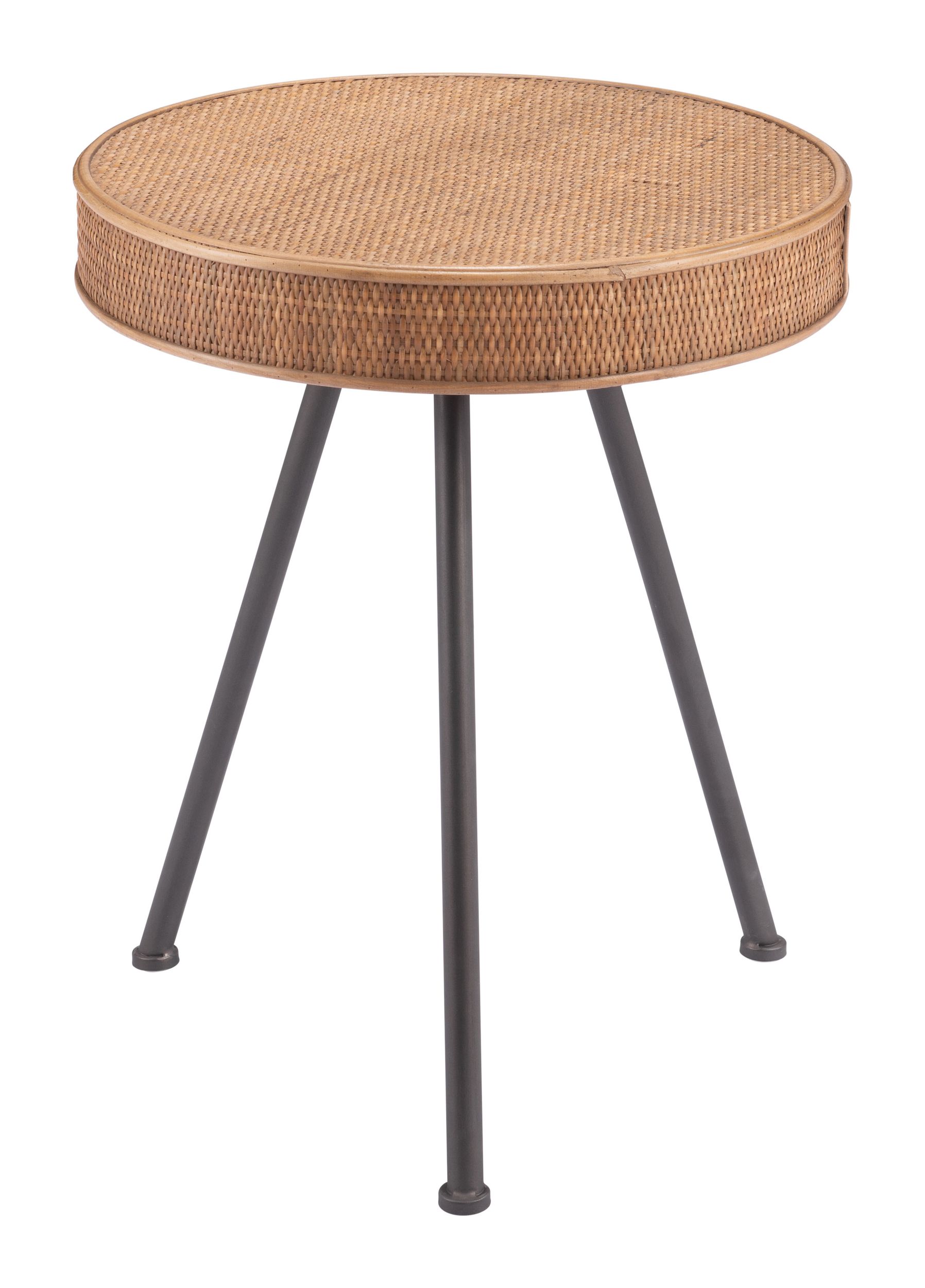 Stuart Round Syntethic Rattan/Steel Side Table