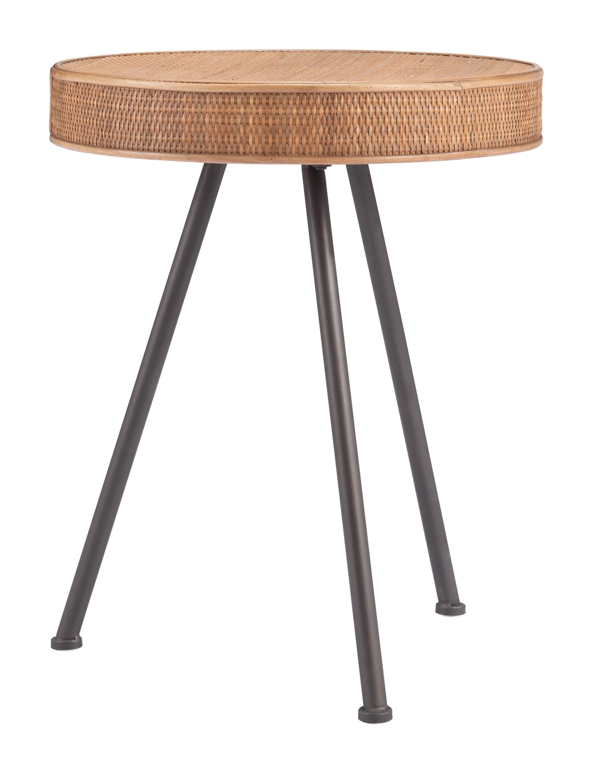 Stuart Round Syntethic Rattan/Steel Side Table