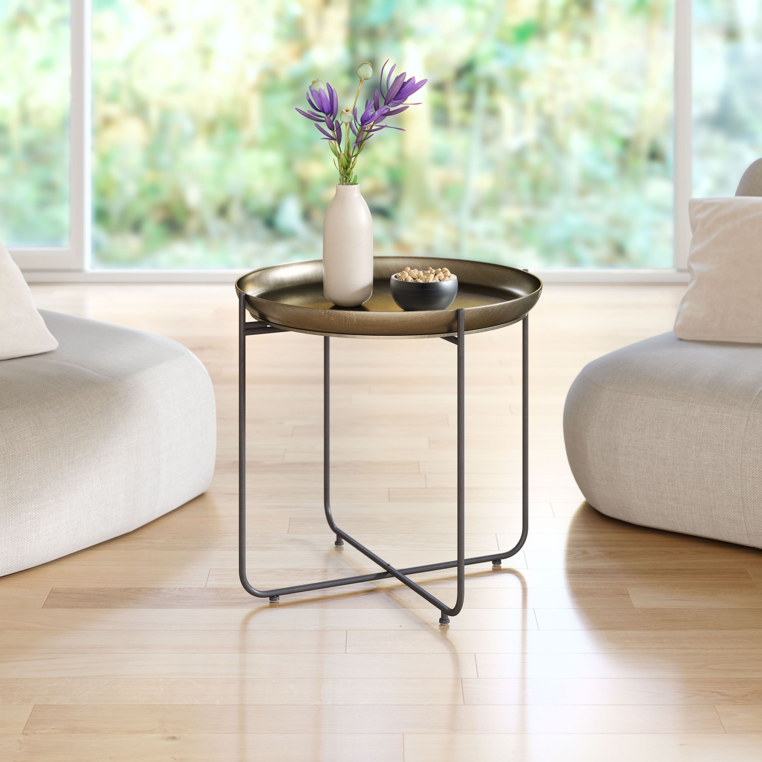 Bronson Round Steel Side Table