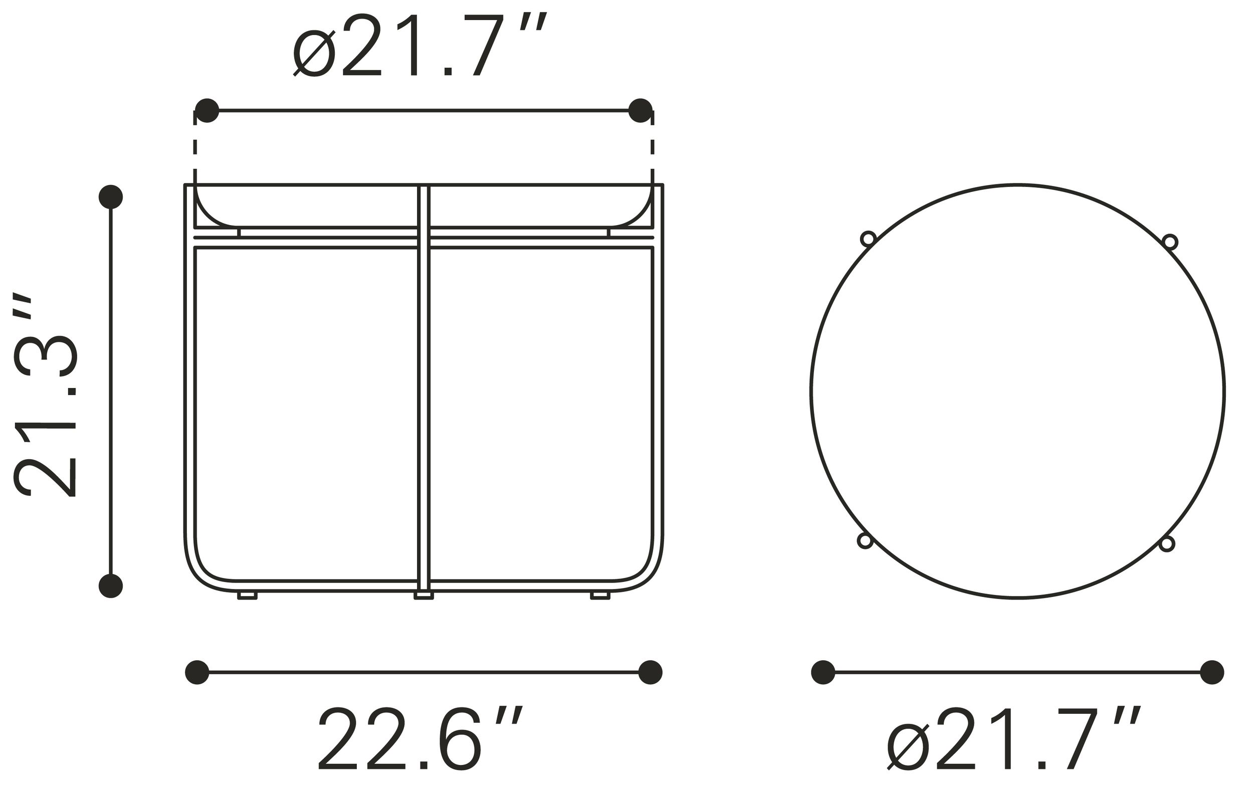 Bronson Round Steel Side Table