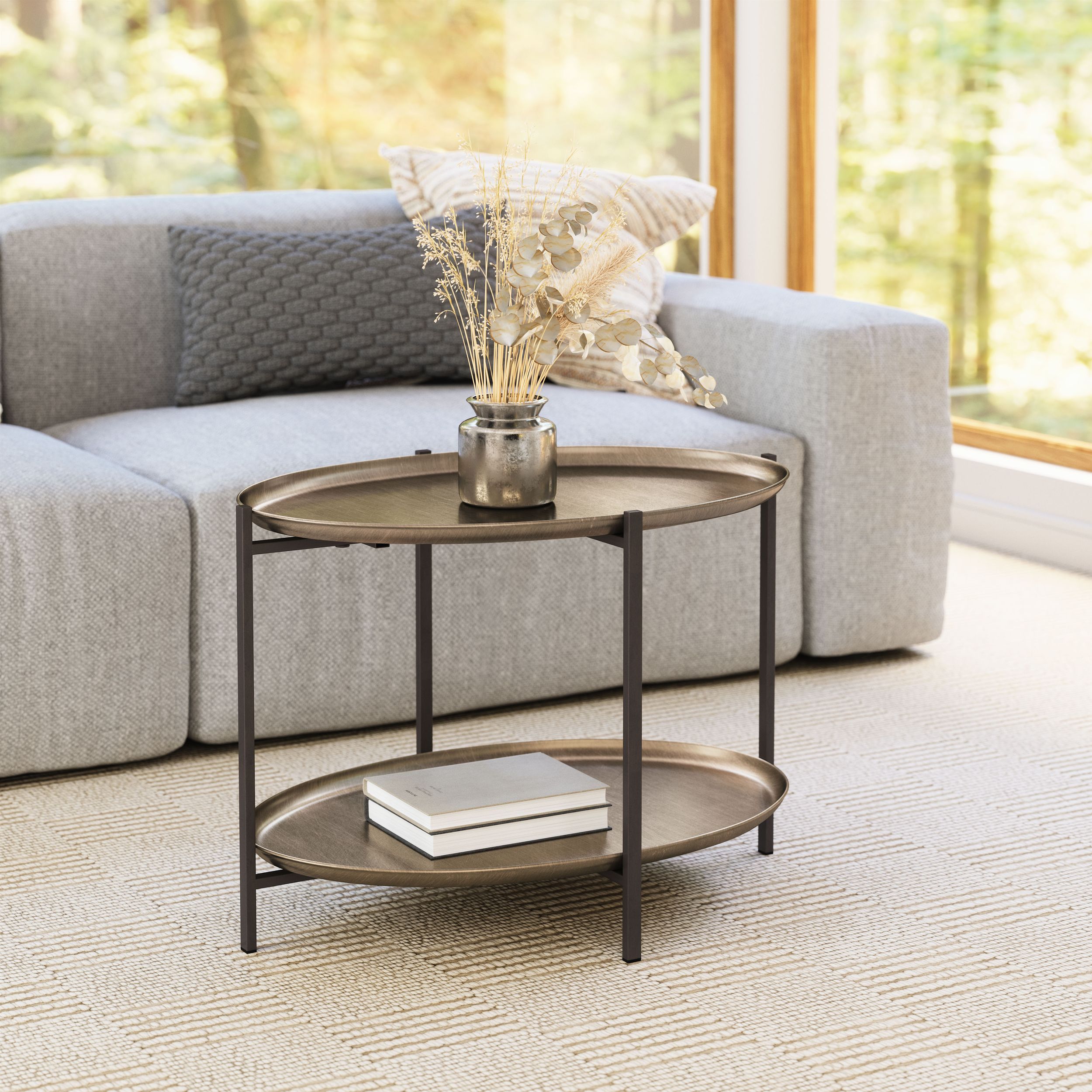 Bronson Oval Steel Coffee Table