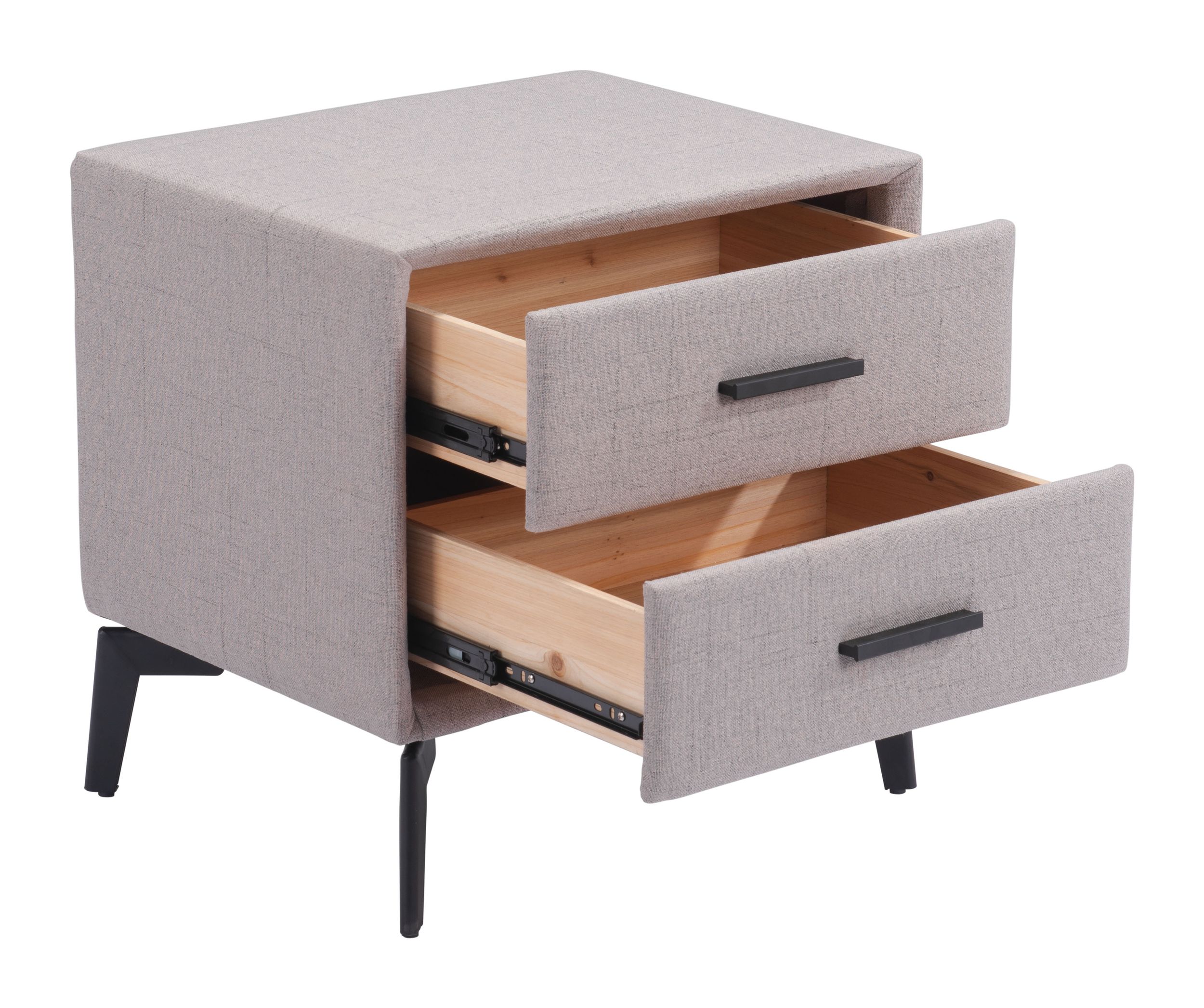 Halle Rectangular Polyester Side Table w/2 Drawers
