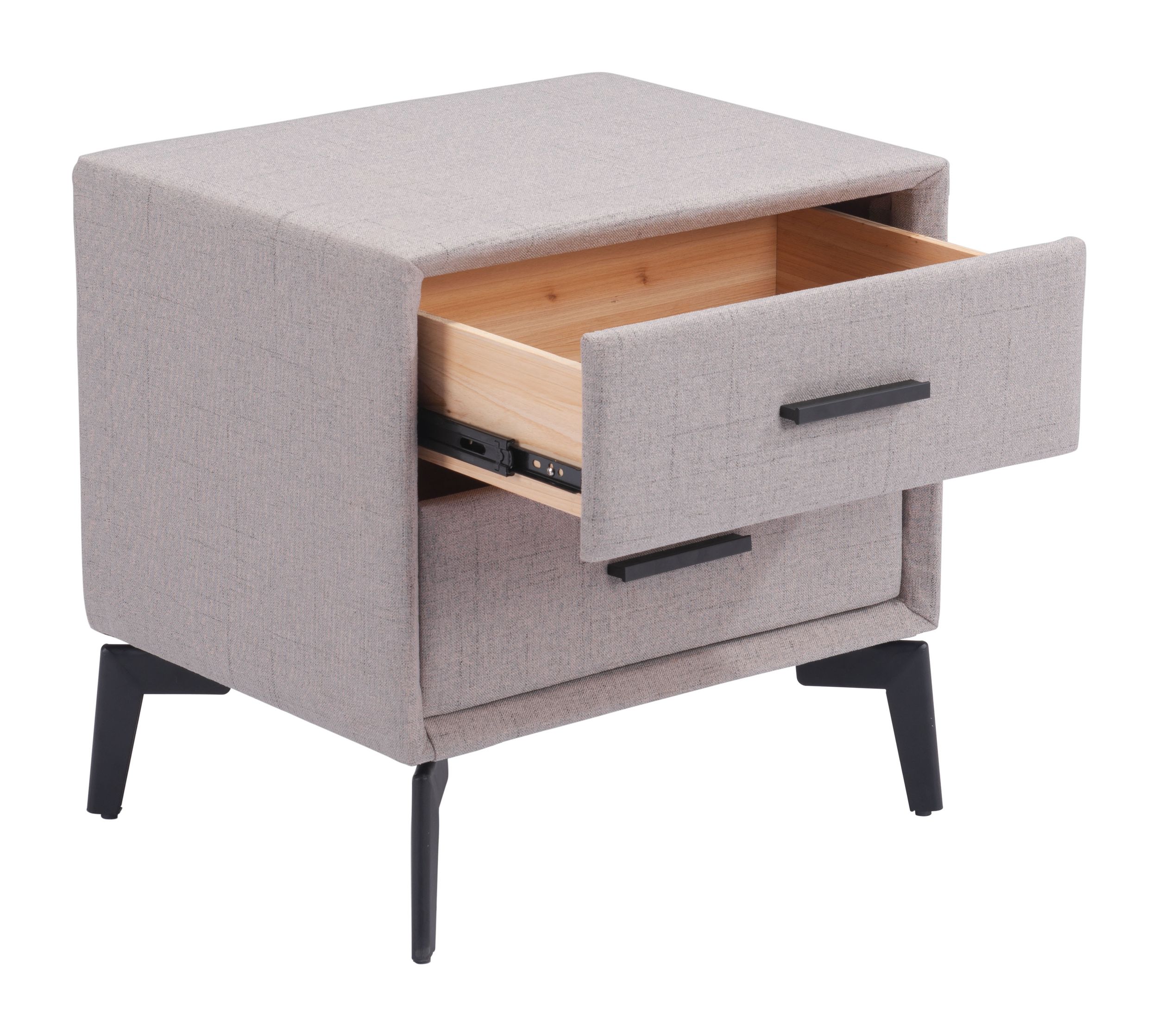 Halle Rectangular Polyester Side Table w/2 Drawers