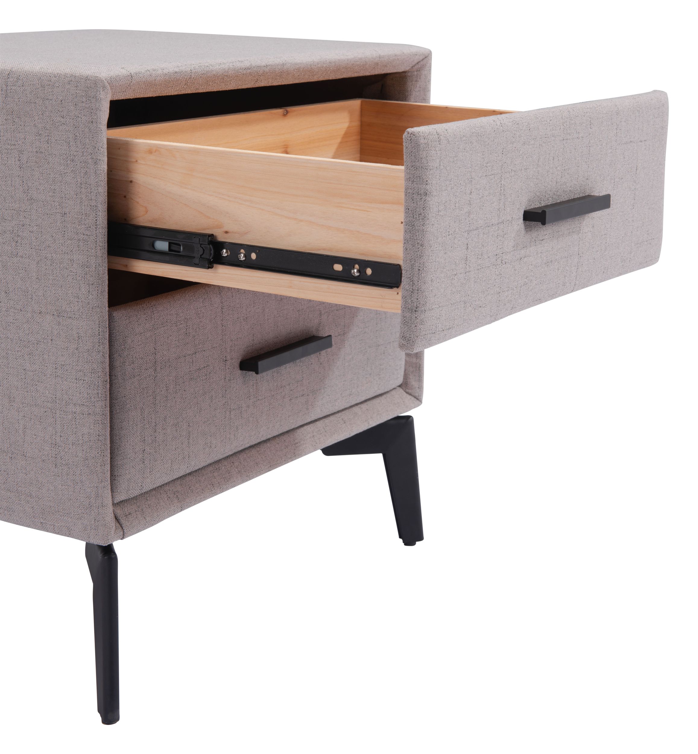 Halle Rectangular Polyester Side Table w/2 Drawers