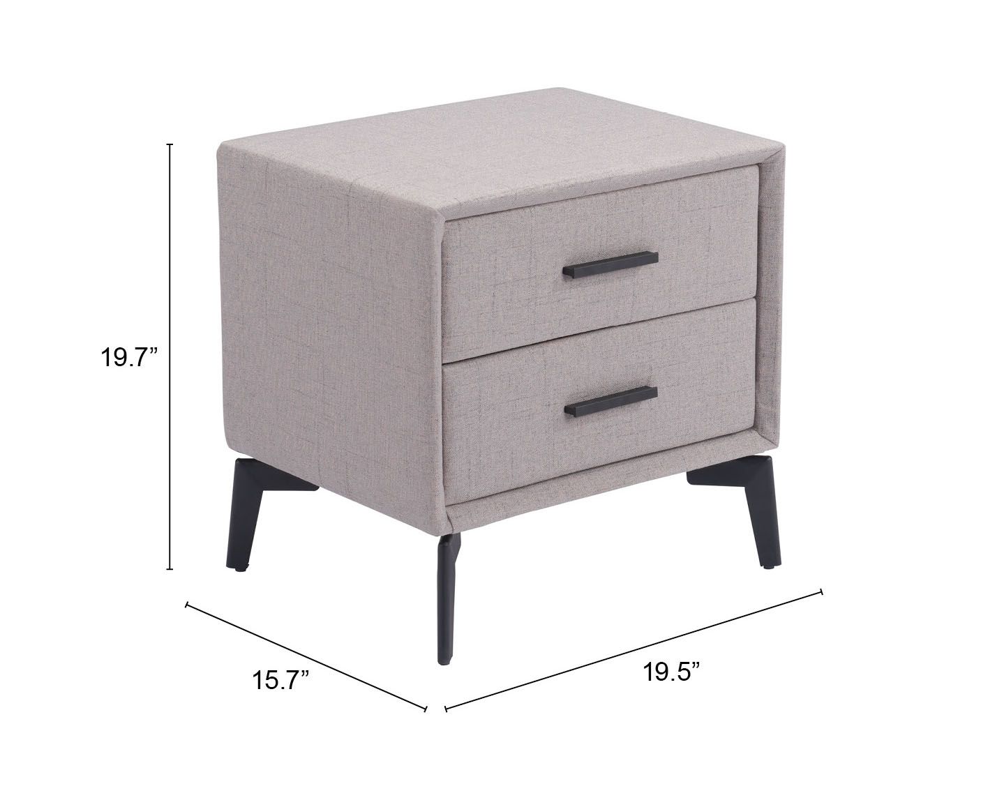Halle Rectangular Polyester Side Table w/2 Drawers