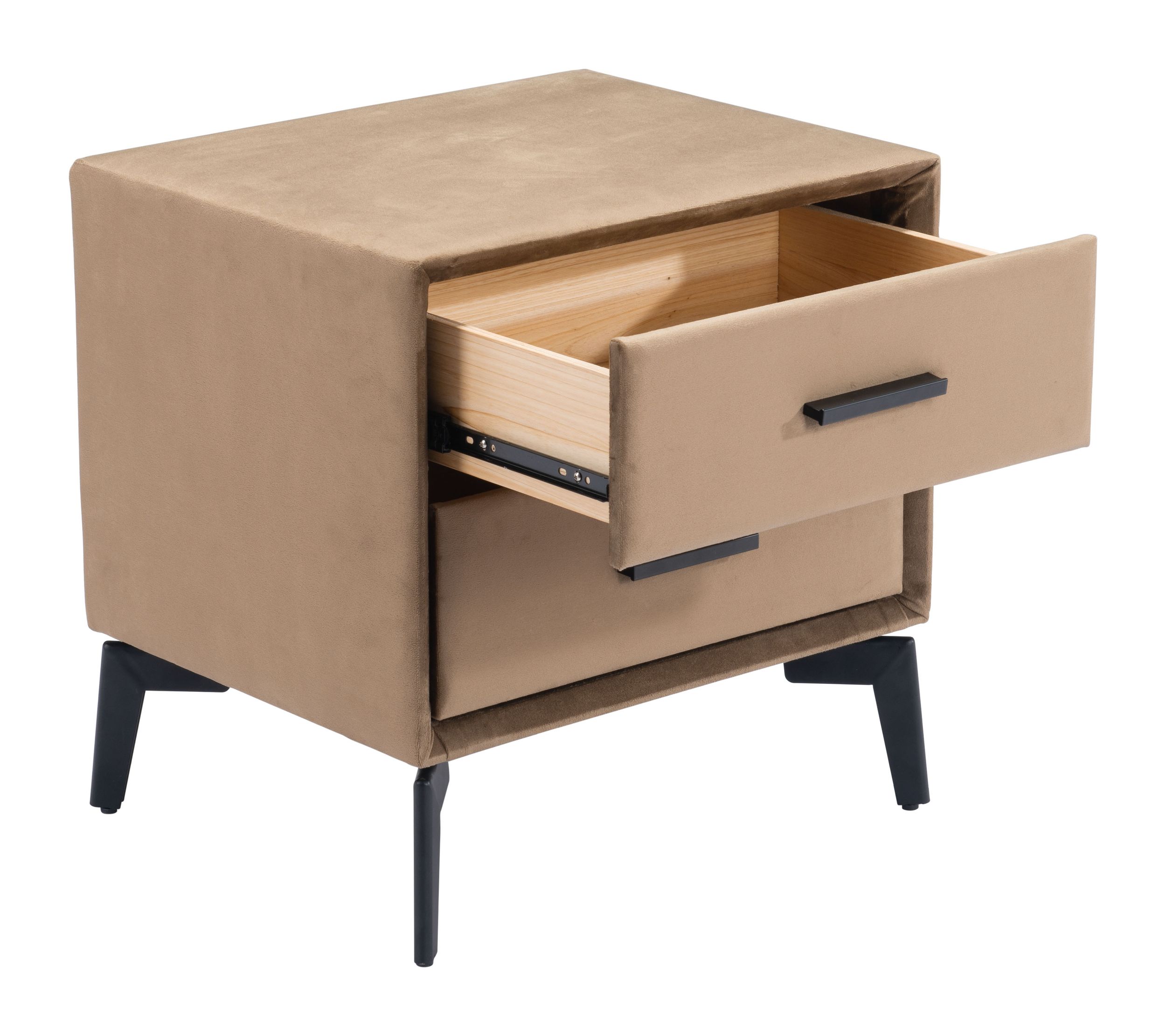 Montana Rectangular Velvet Side Table w/2 Drawers