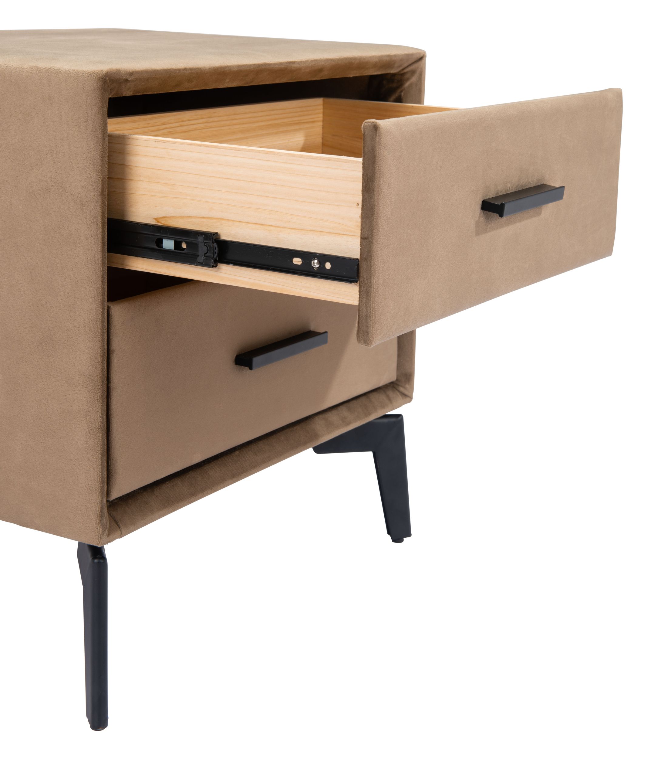 Montana Rectangular Velvet Side Table w/2 Drawers