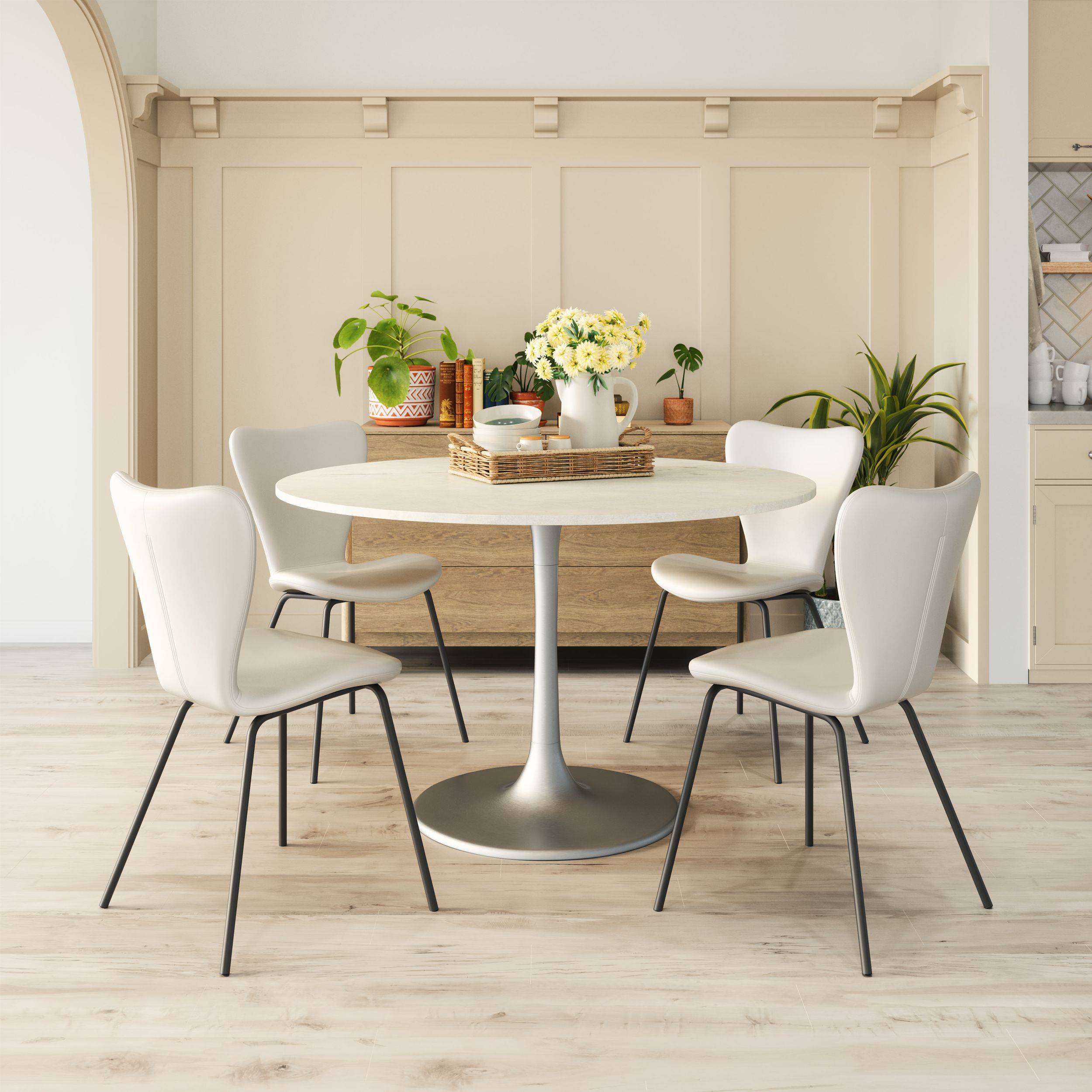 Torlo Faux Leather/Steel Dining Chair