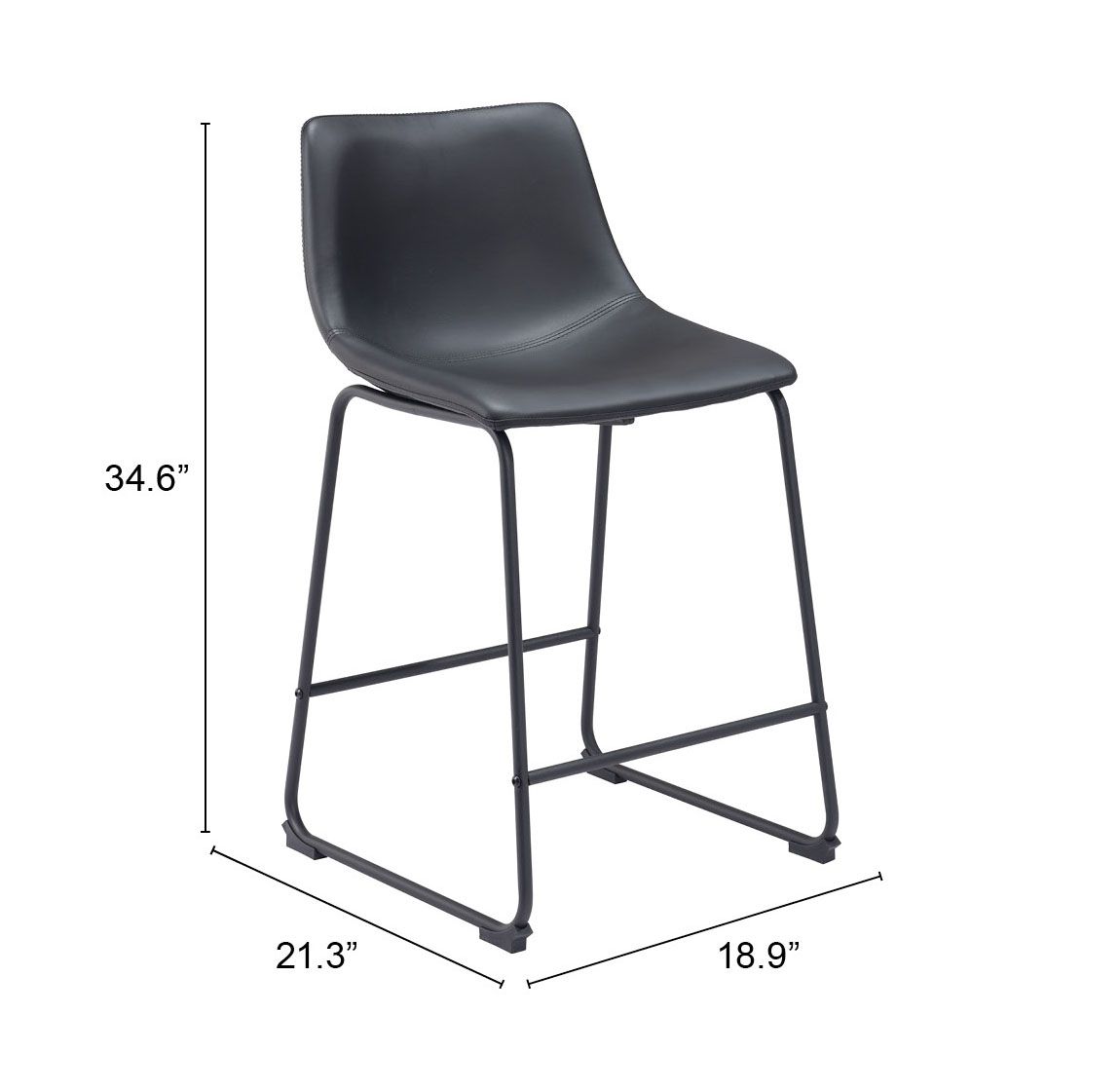 Smart Faux Leather/Steel Counter Stool
