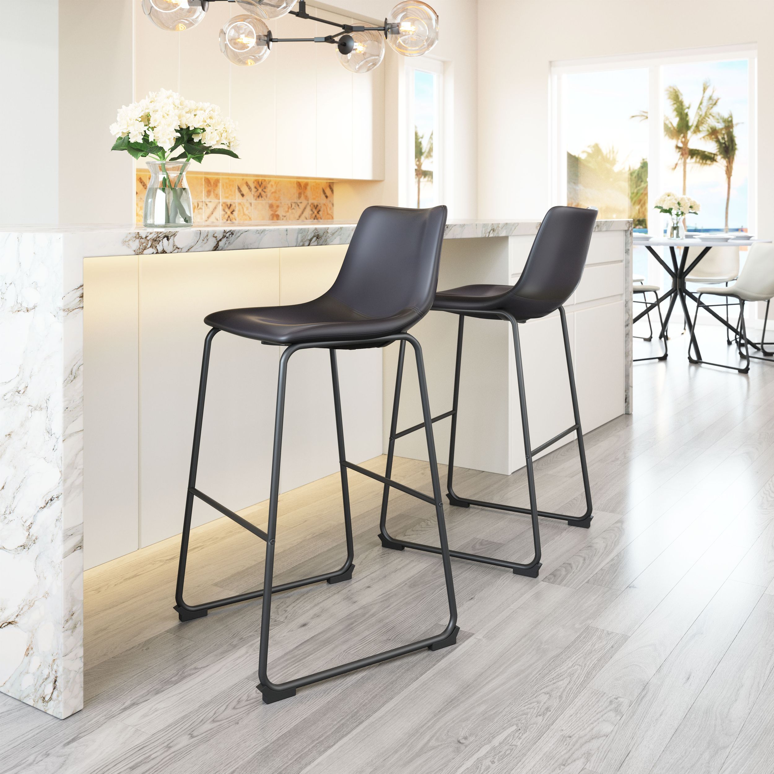 Smart Faux Leather/Steel Barstool