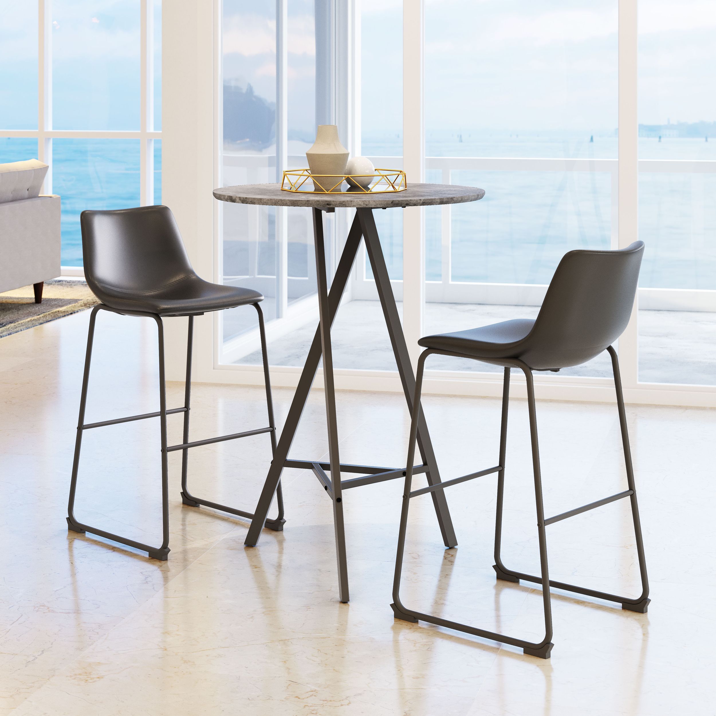 Smart Faux Leather/Steel Barstool