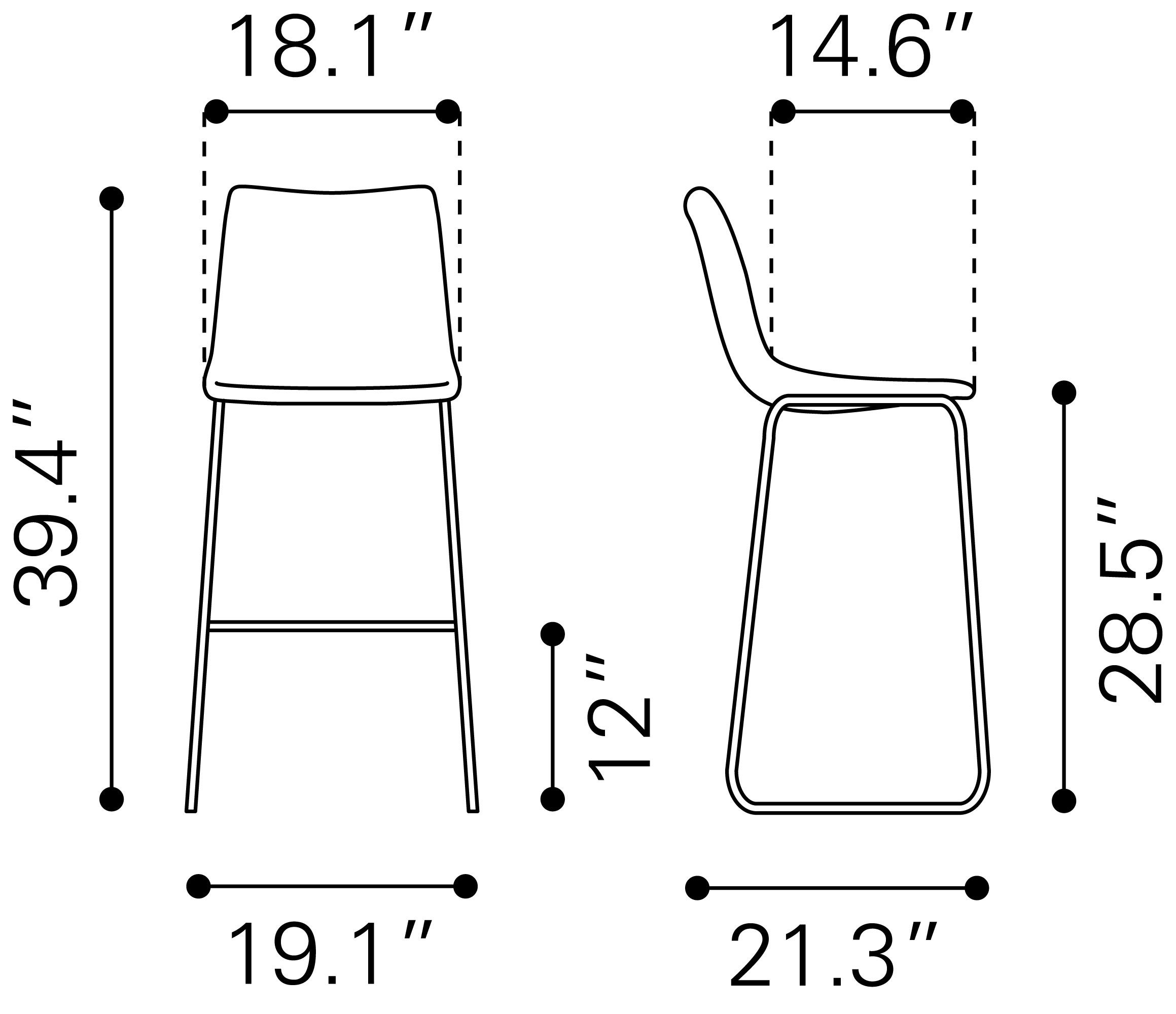 Smart Faux Leather/Steel Barstool