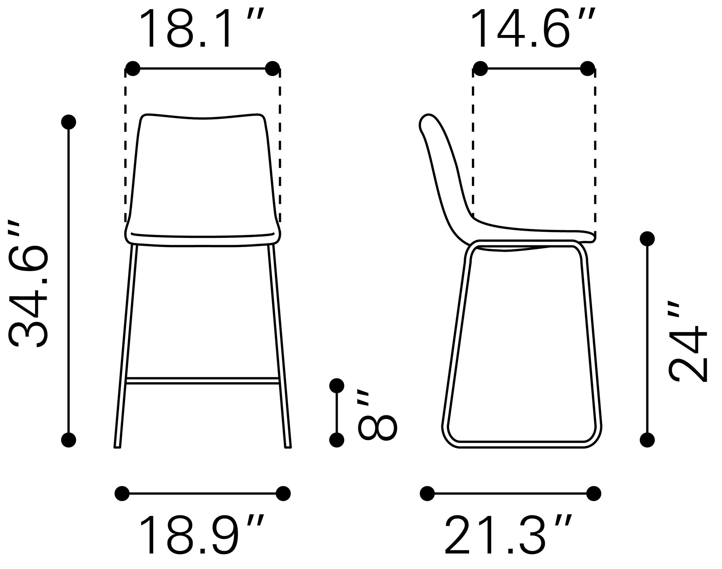 Smart Polyester/Steel Counter Stool
