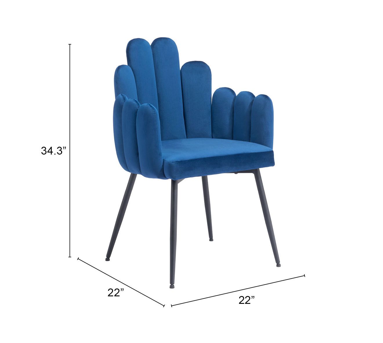Noosa Velvet/Steel Dining Chair