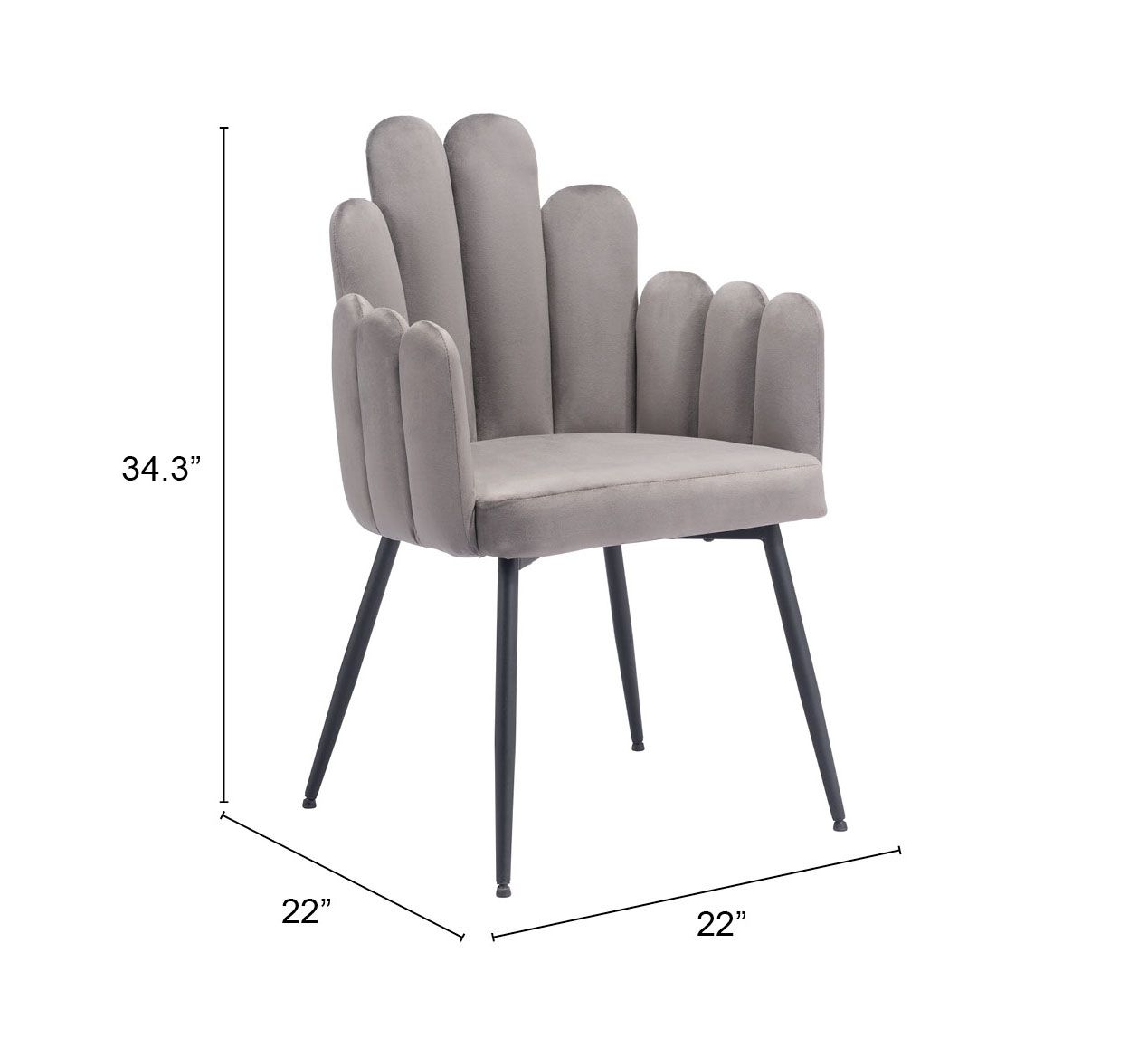 Noosa Velvet/Steel Dining Chair