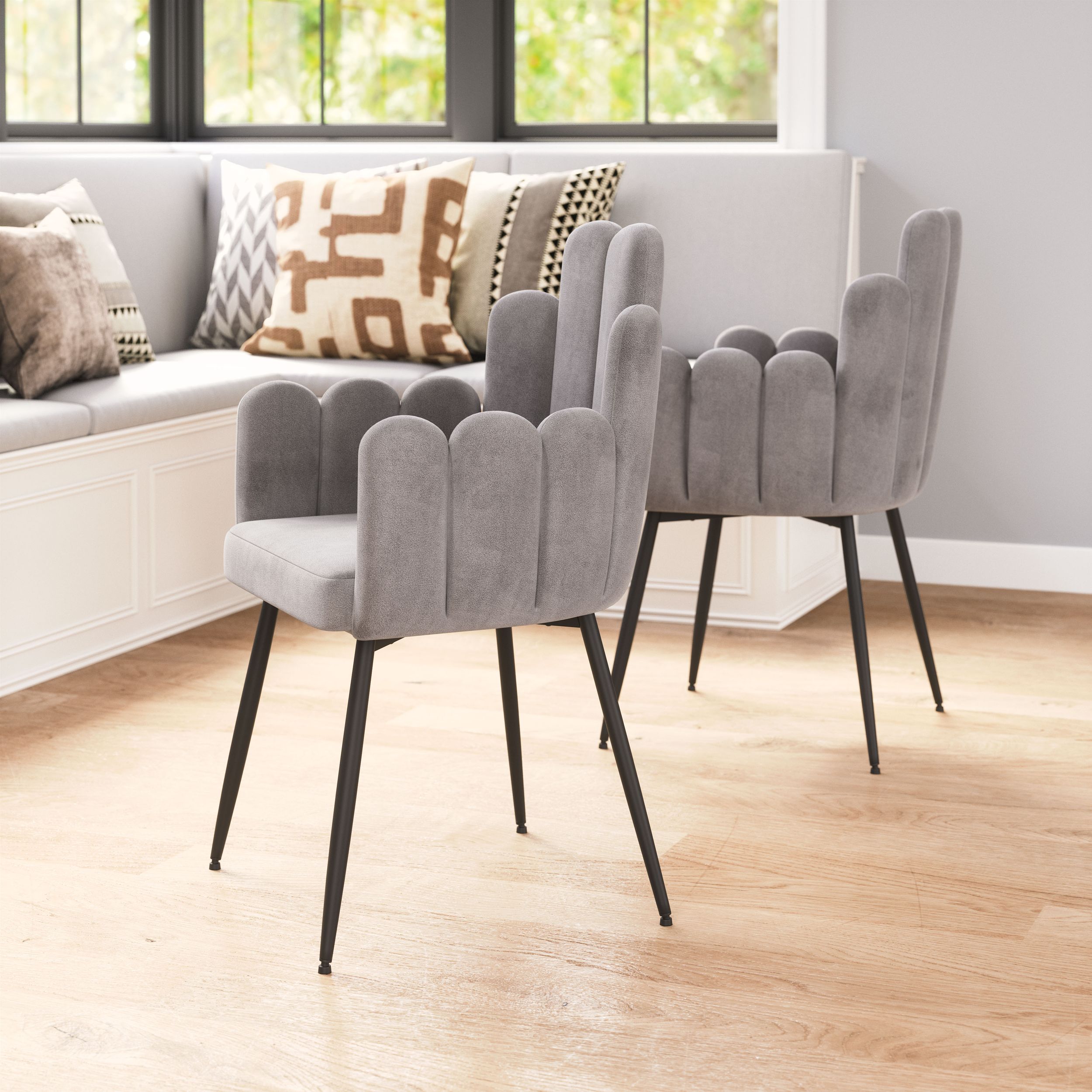 Noosa Velvet/Steel Dining Chair