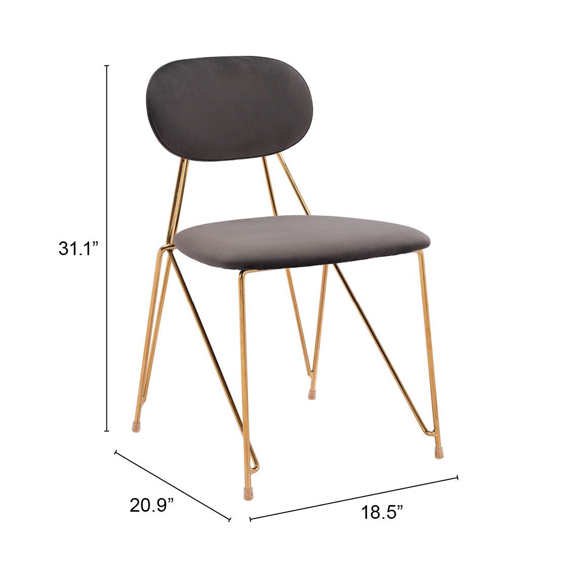 Georges Velvet/Steel Dining Chair