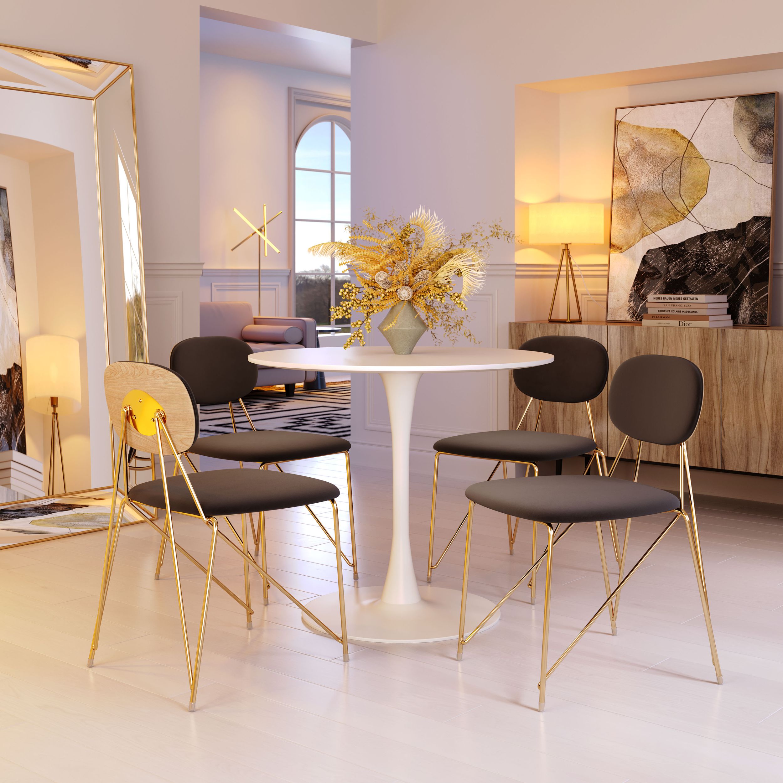 Georges Velvet/Steel Dining Chair