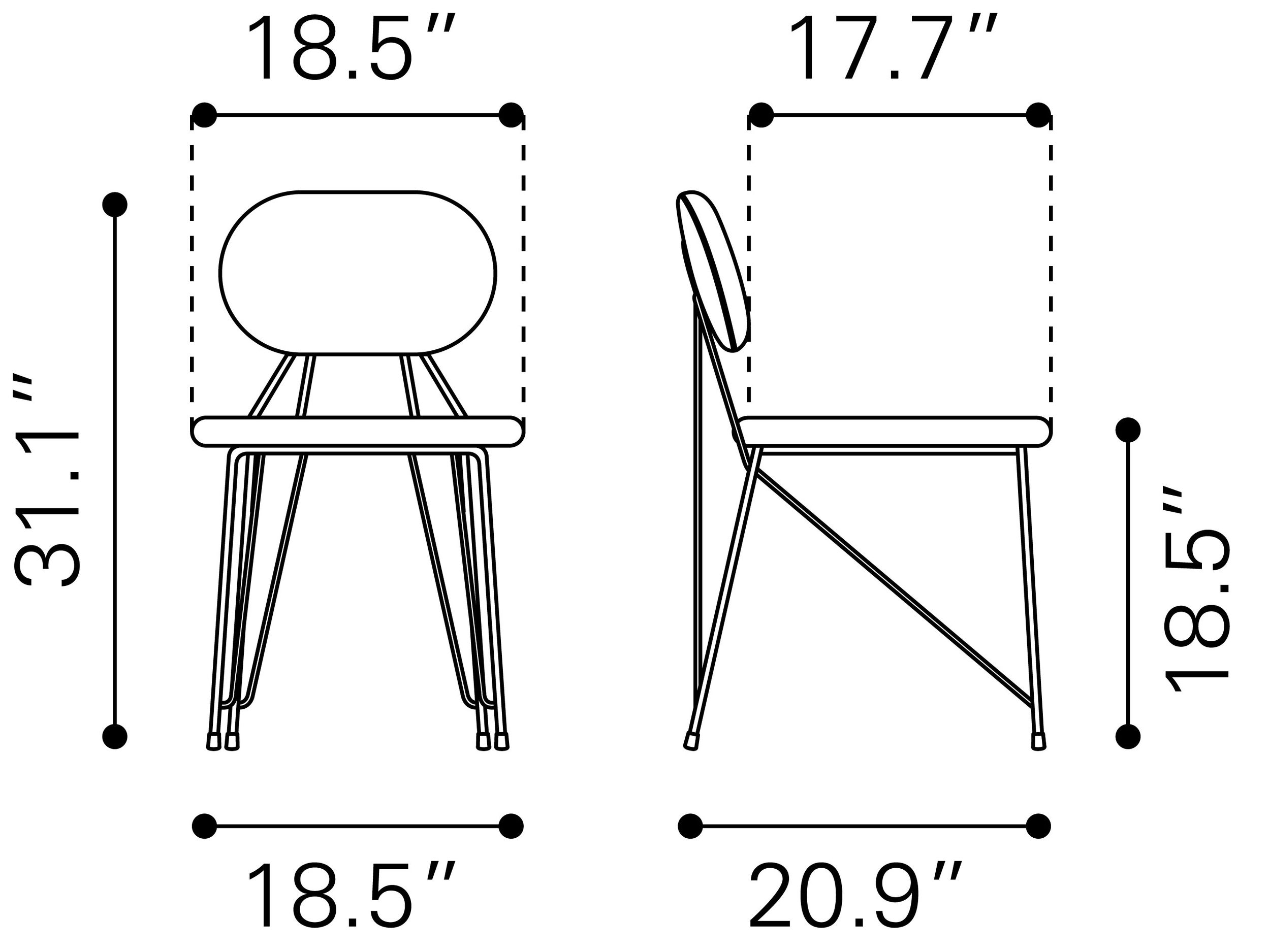 Georges Velvet/Steel Dining Chair