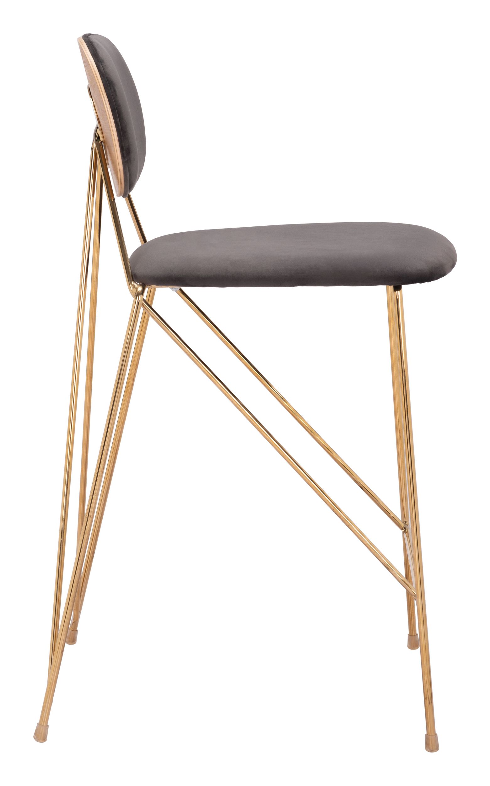 Georges Velvet/Steel Counter Stool