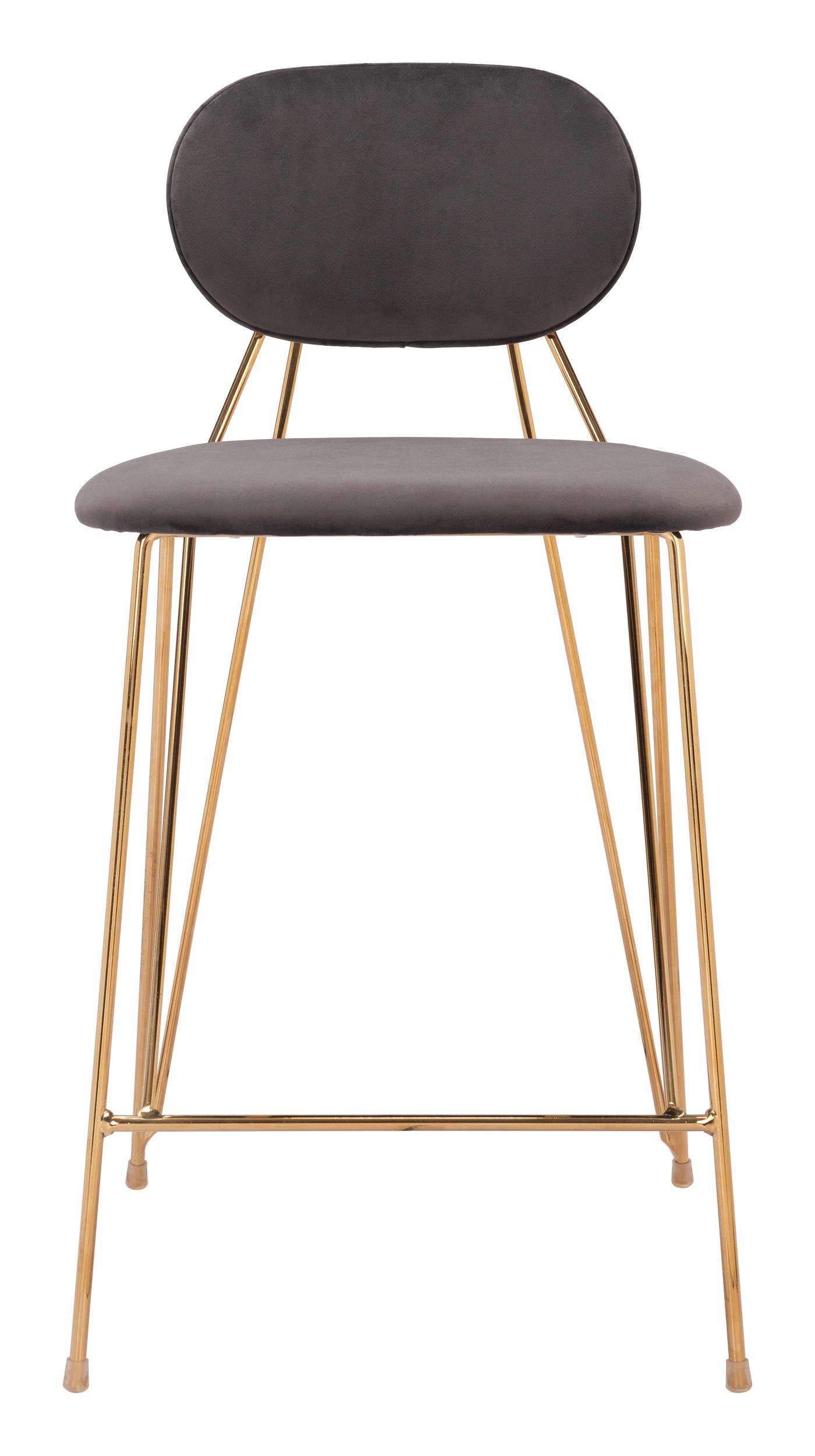Georges Velvet/Steel Counter Stool