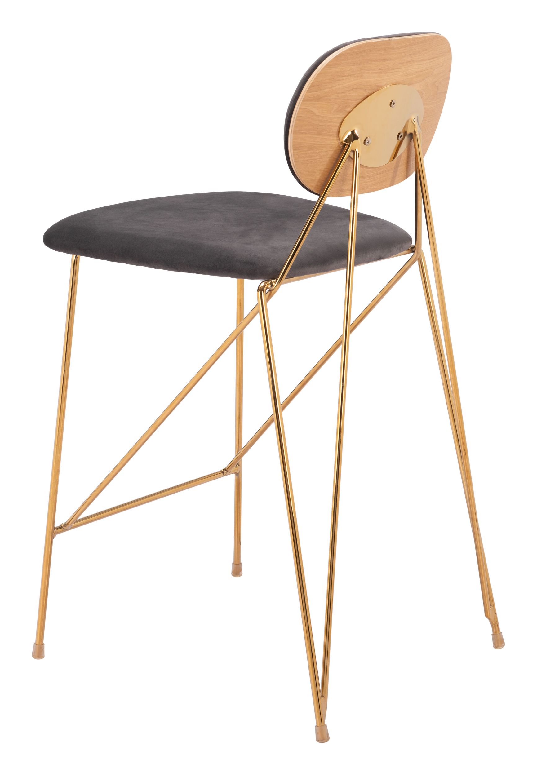 Georges Velvet/Steel Counter Stool