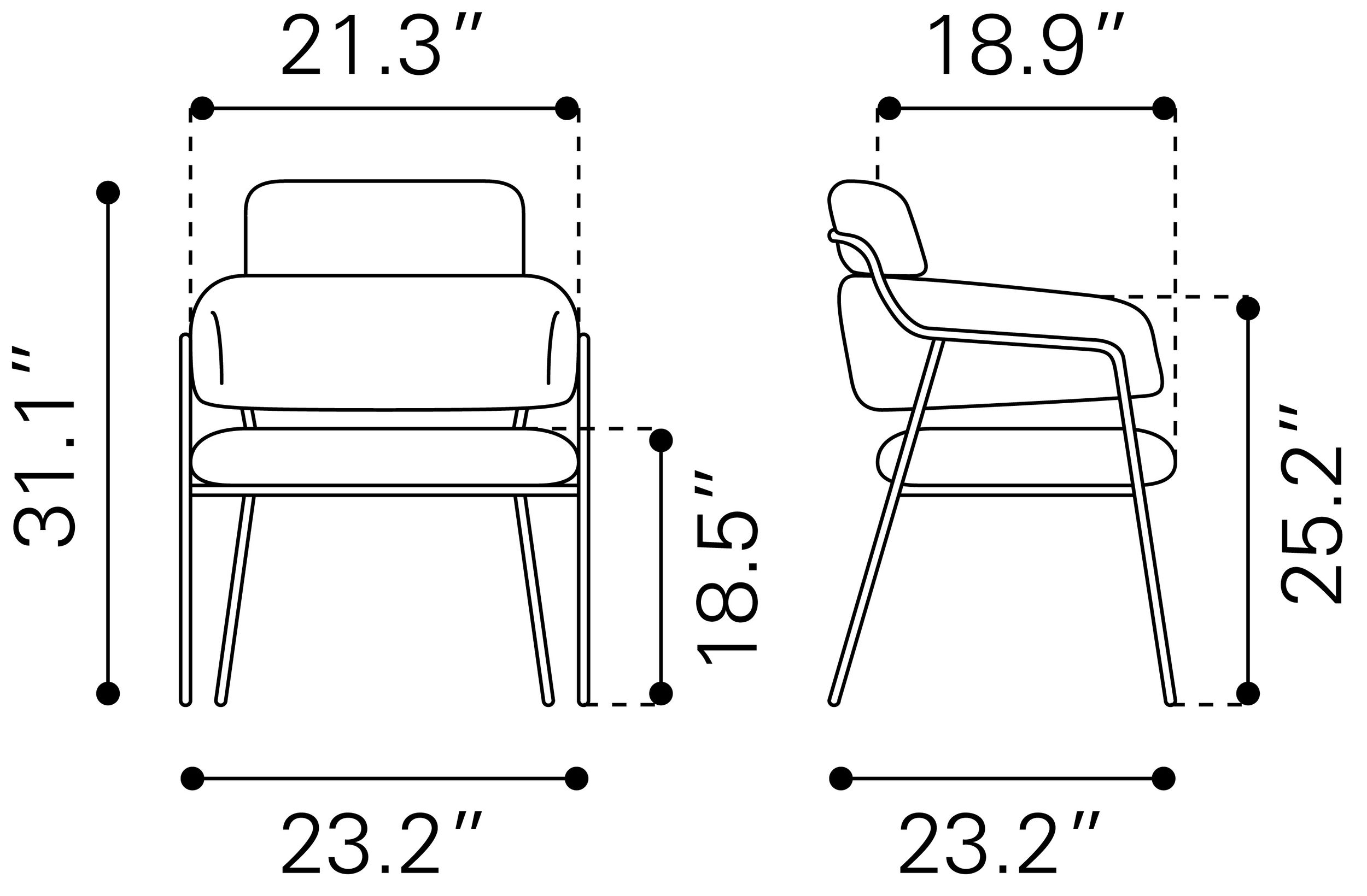 Marcel Polyester/Steel Dining Chair