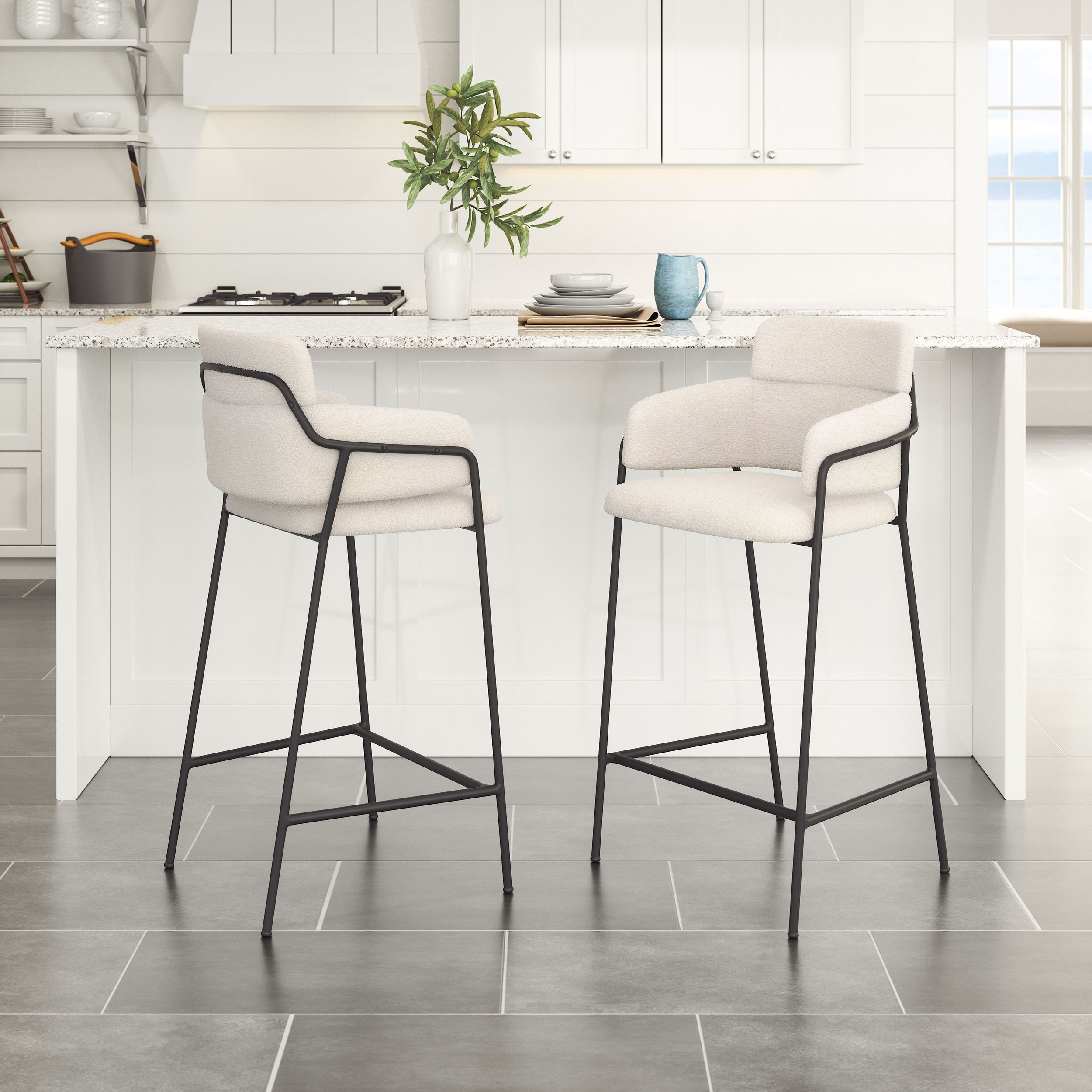 Marcel Polyester/Steel Counter Stool