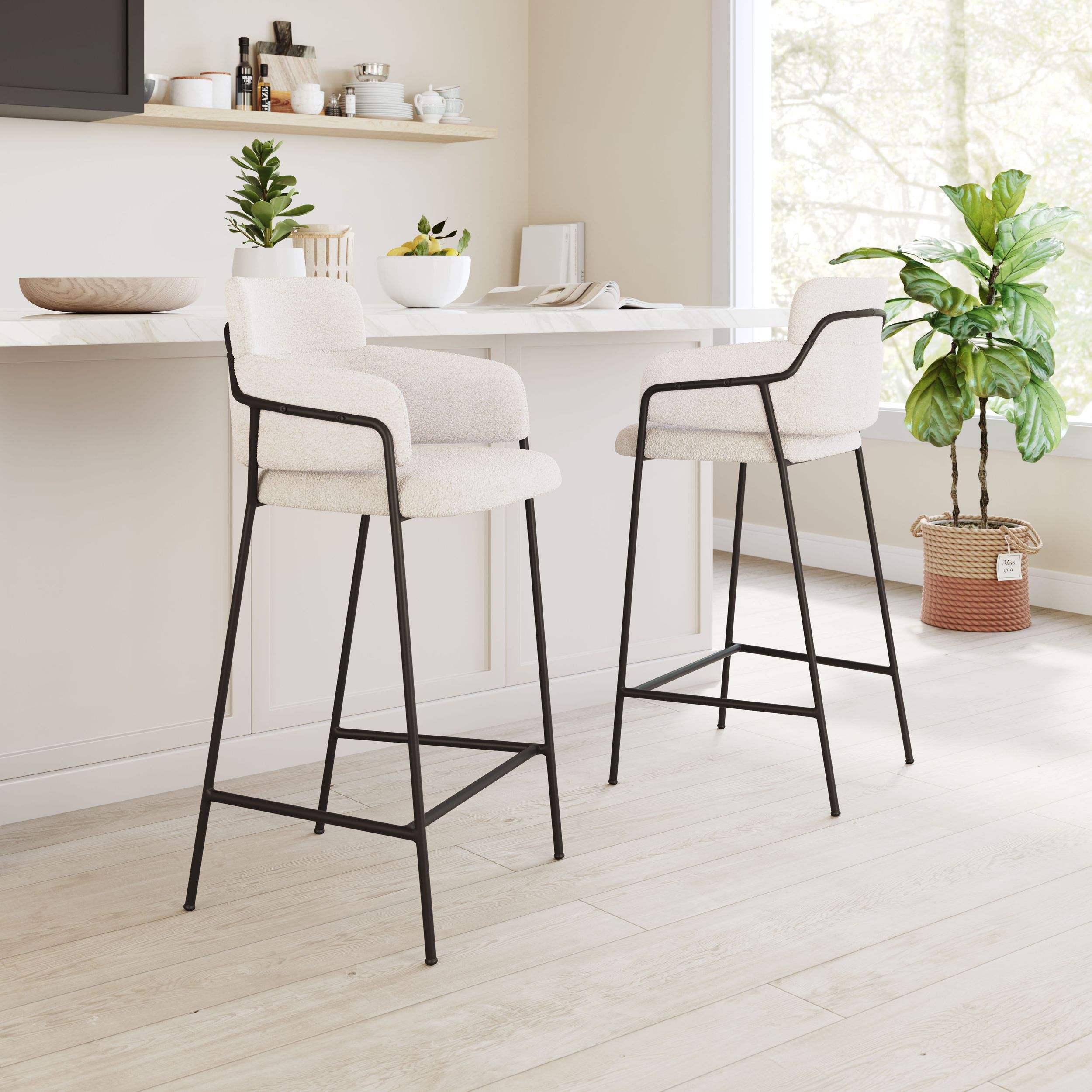 Marcel Polyester/Steel Barstool