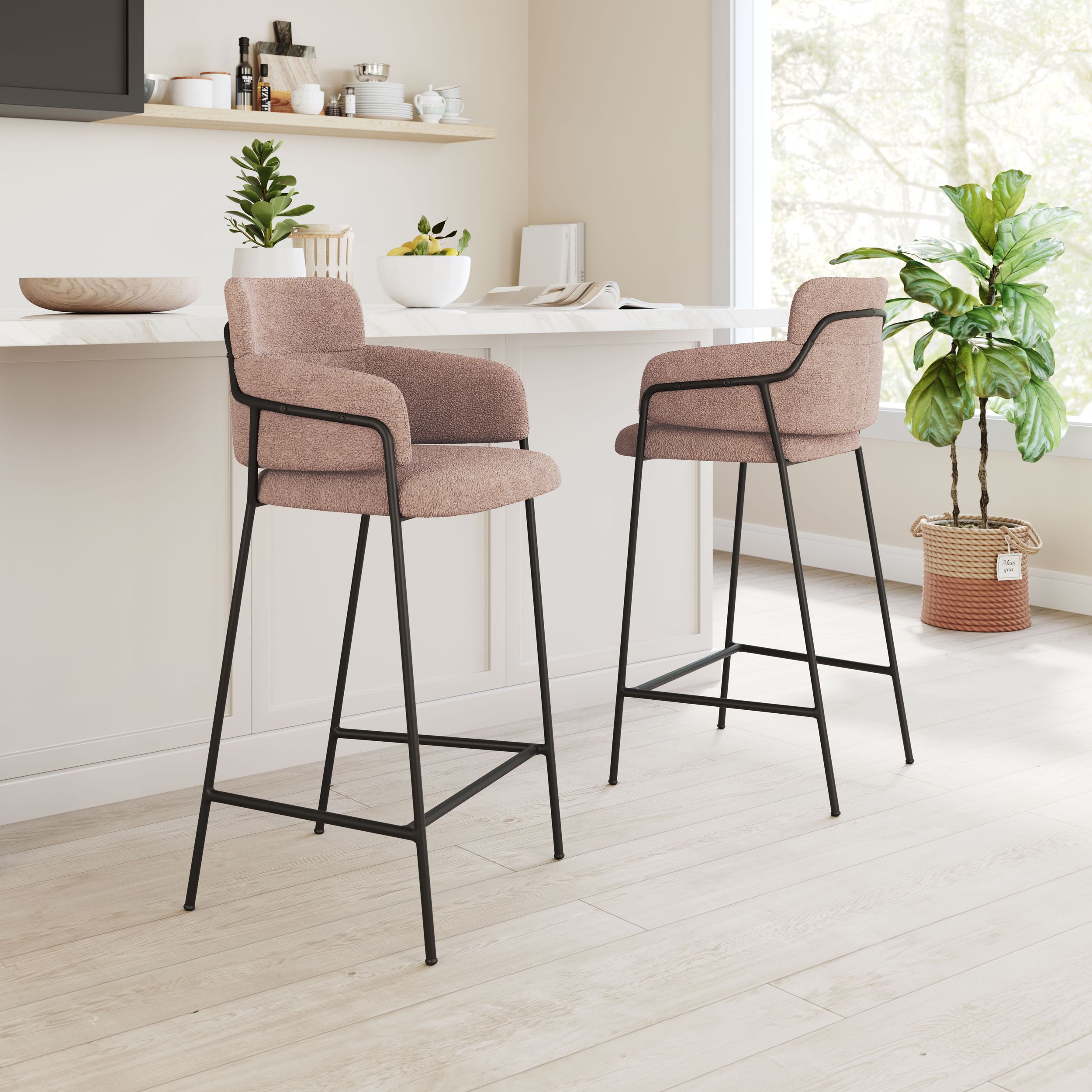 Marcel Polyester/Steel Barstool