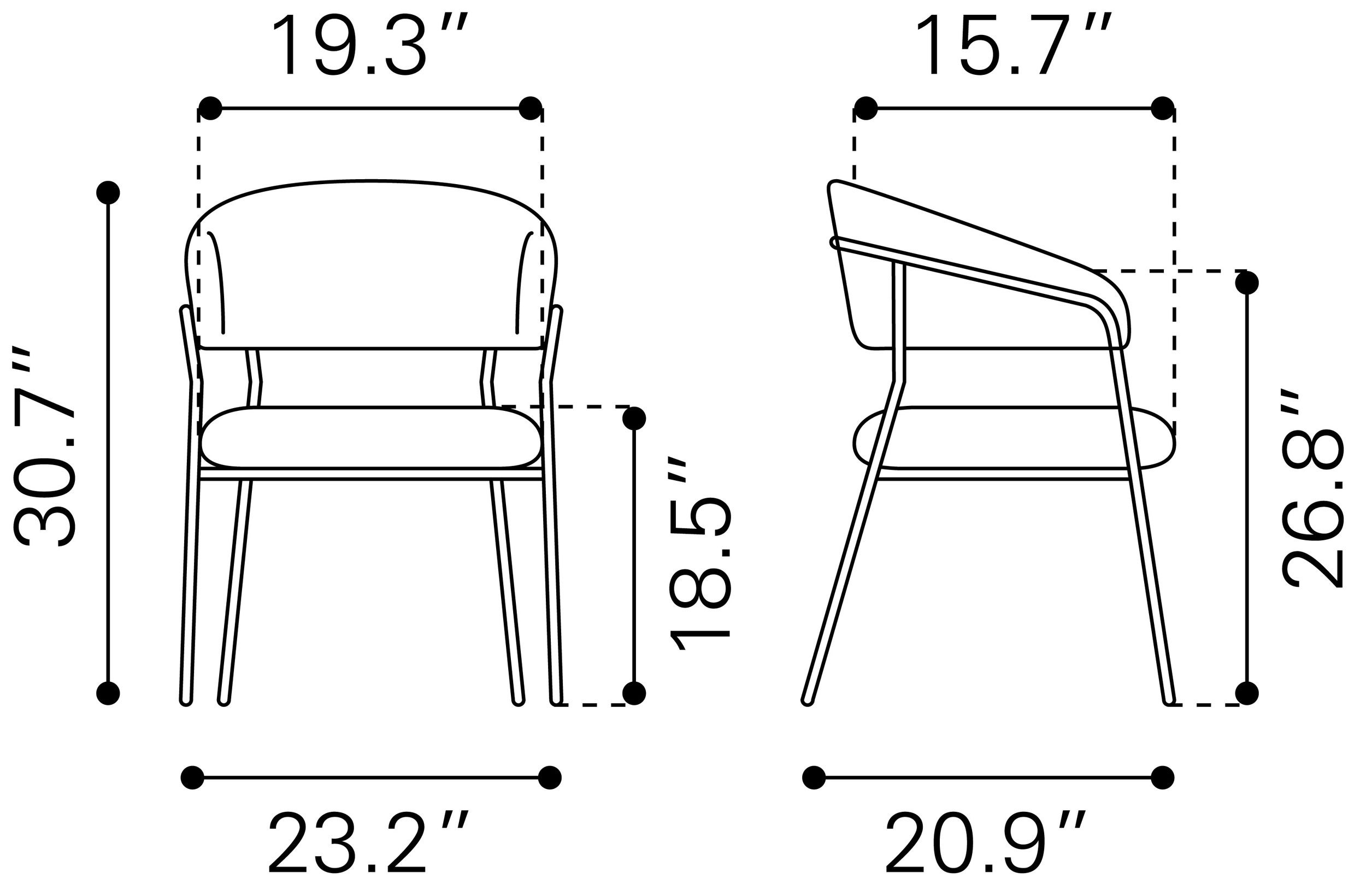 Josephine Polyester/Steel Dining Chair