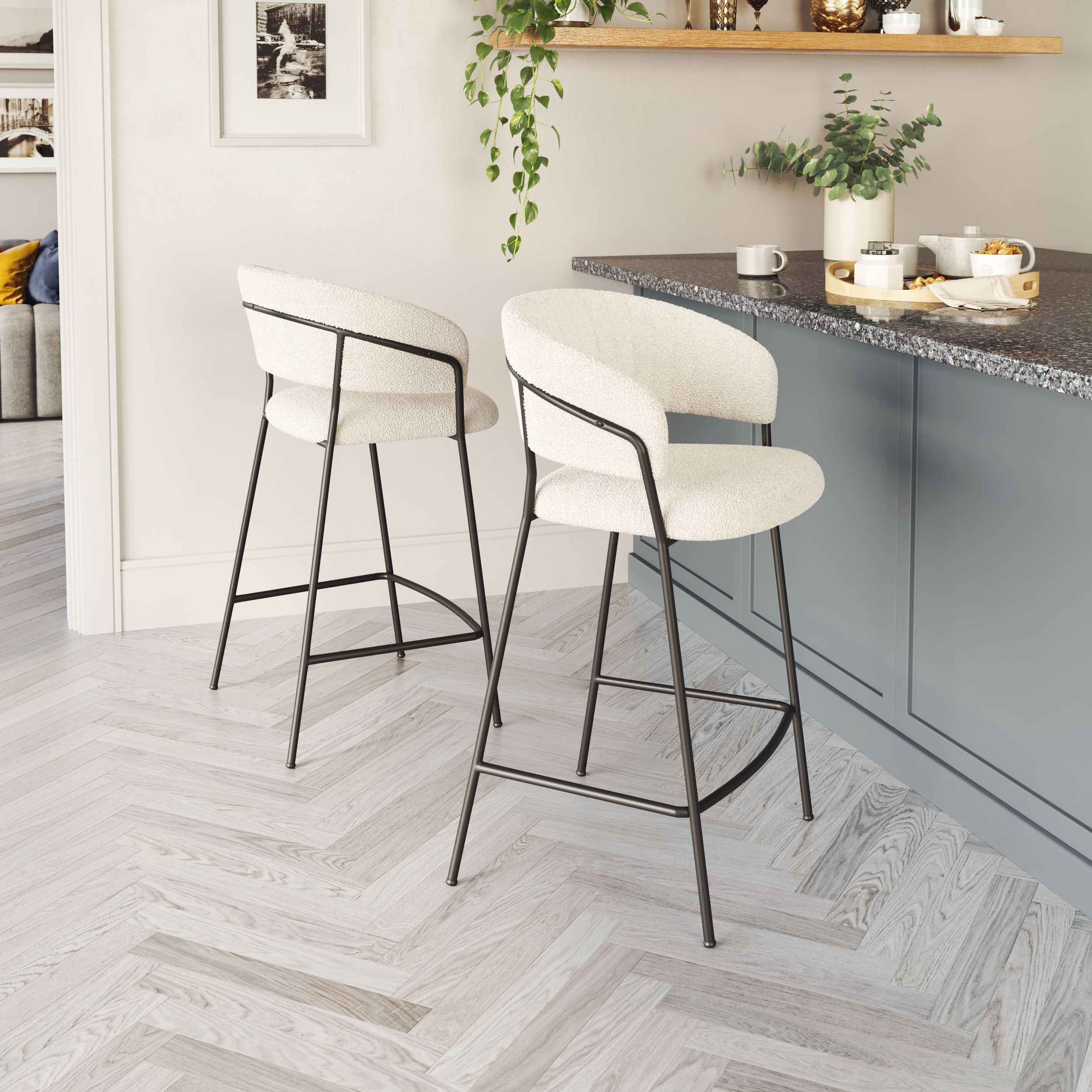 Josephine Polyester/Steel Counter Stool