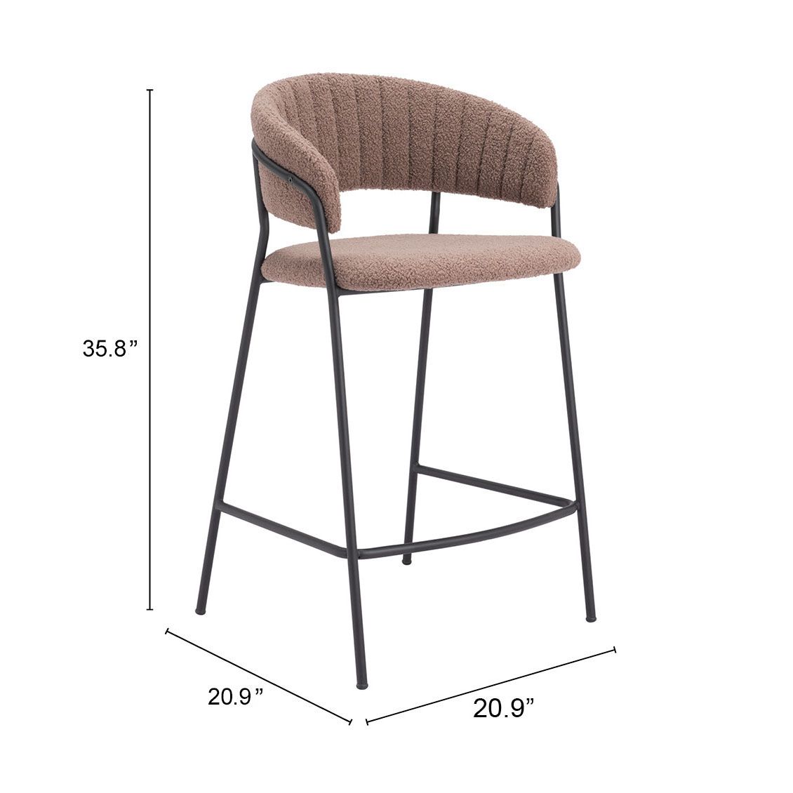 Josephine Polyester/Steel Counter Stool