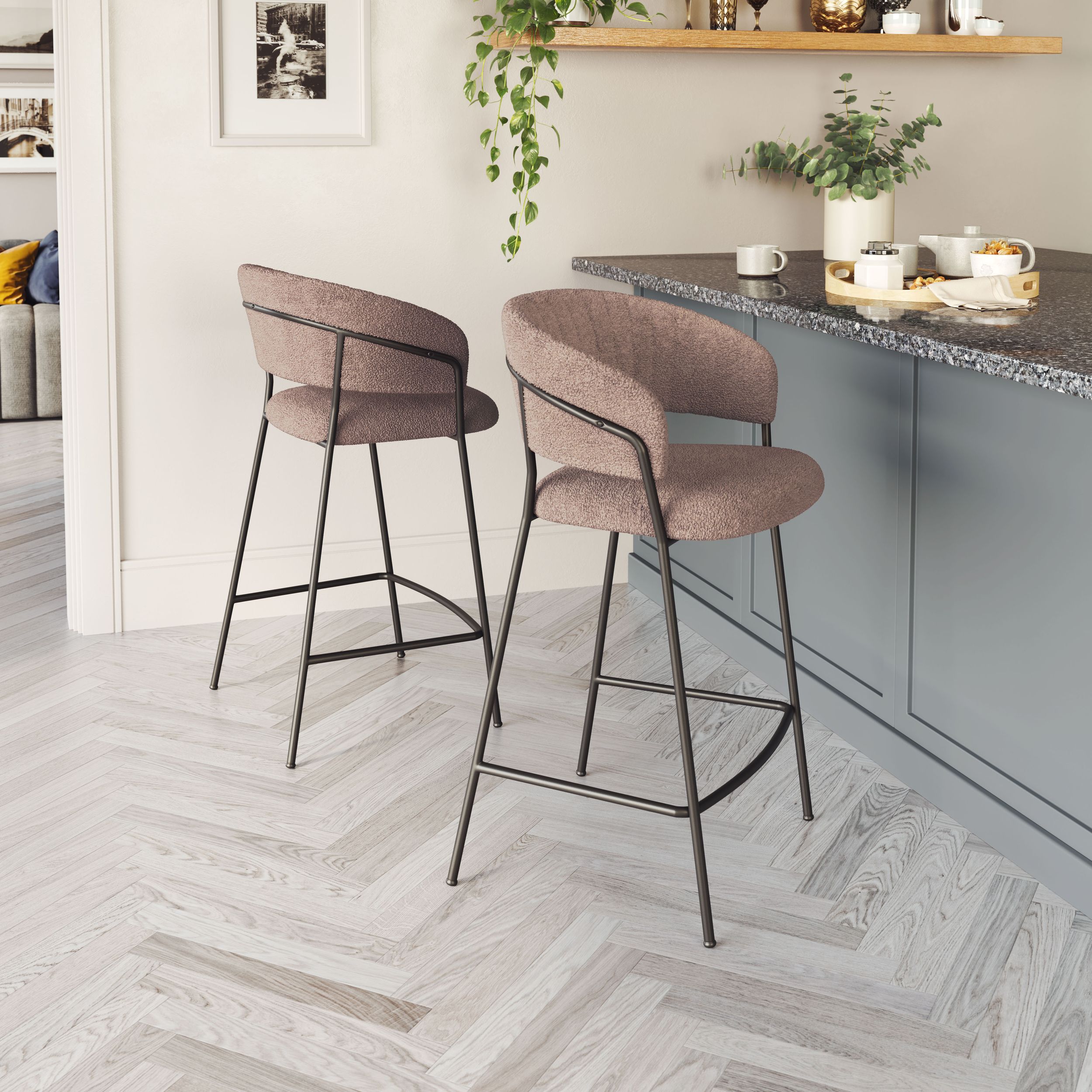 Josephine Polyester/Steel Counter Stool