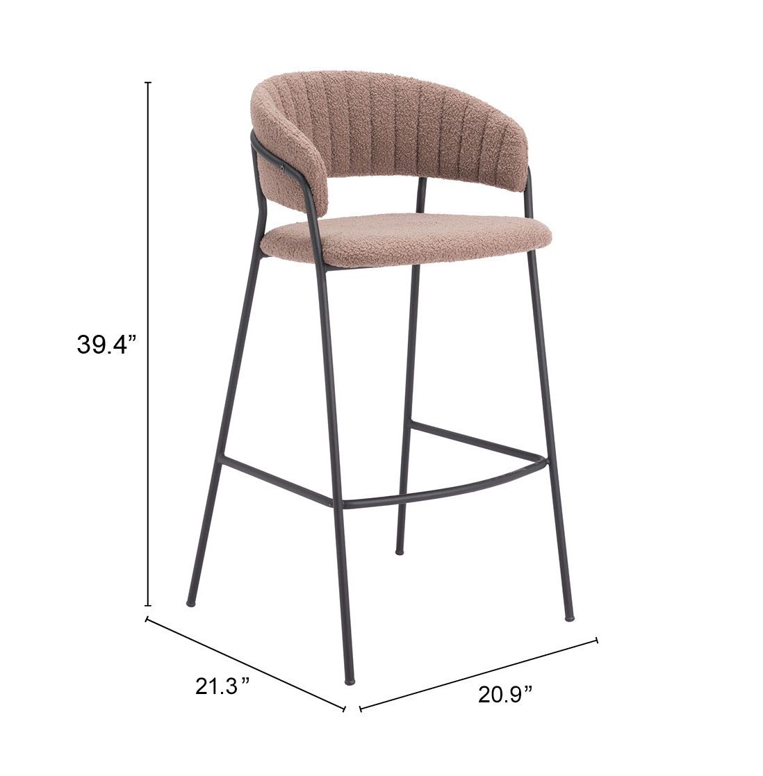 Josephine Polyester/Steel Barstool