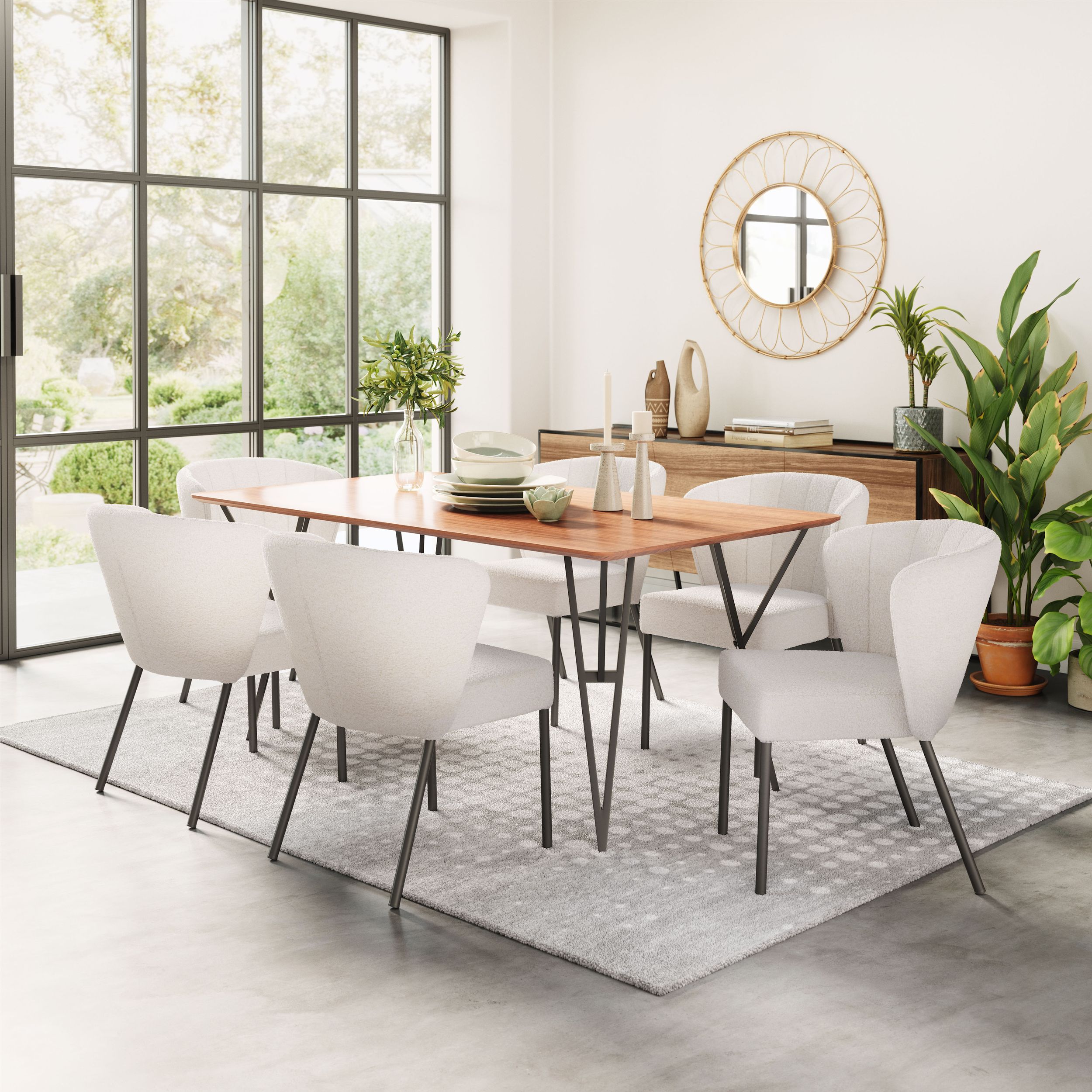 Aimee Fabric/Steel Dining Chair
