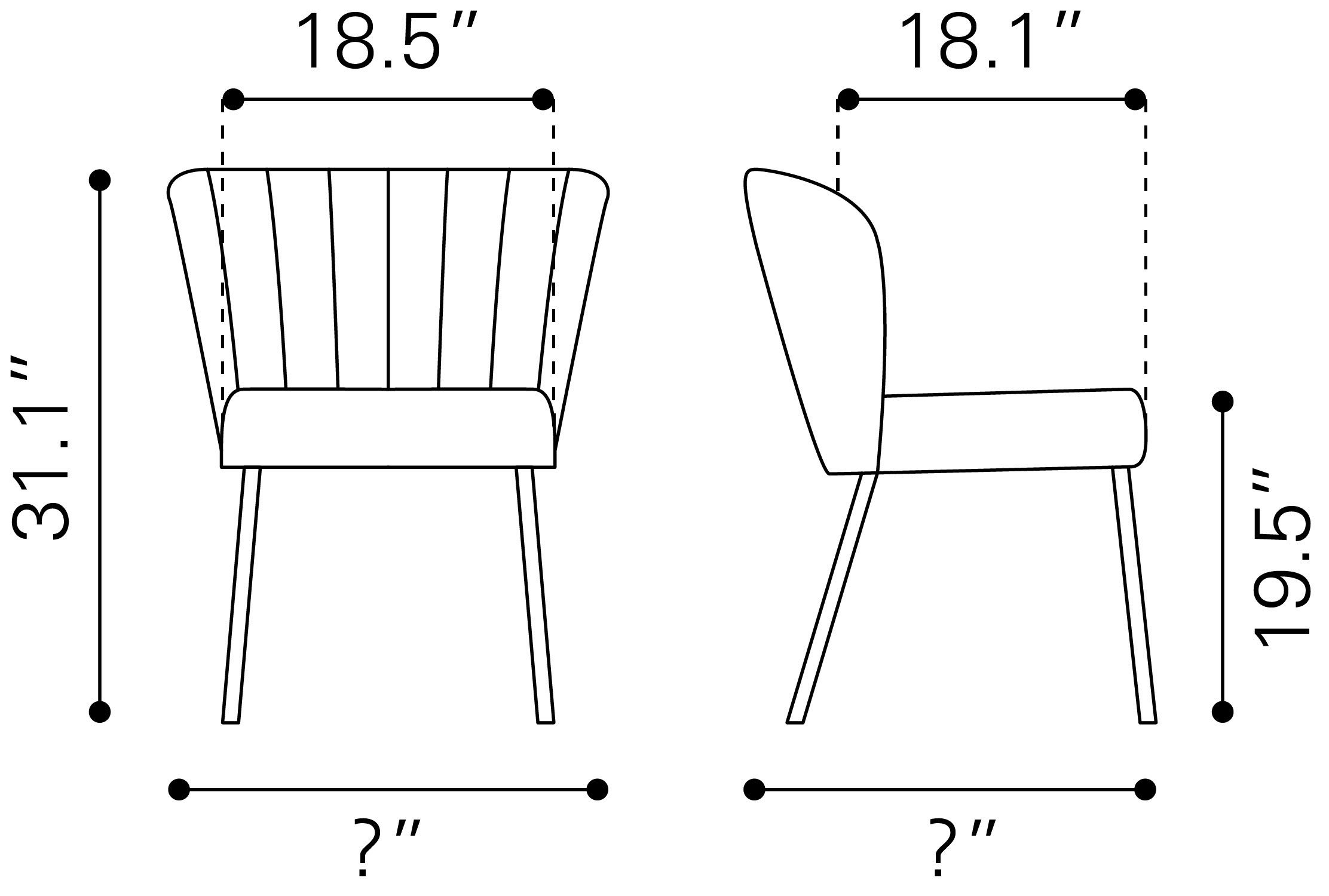 Aimee Fabric/Steel Dining Chair