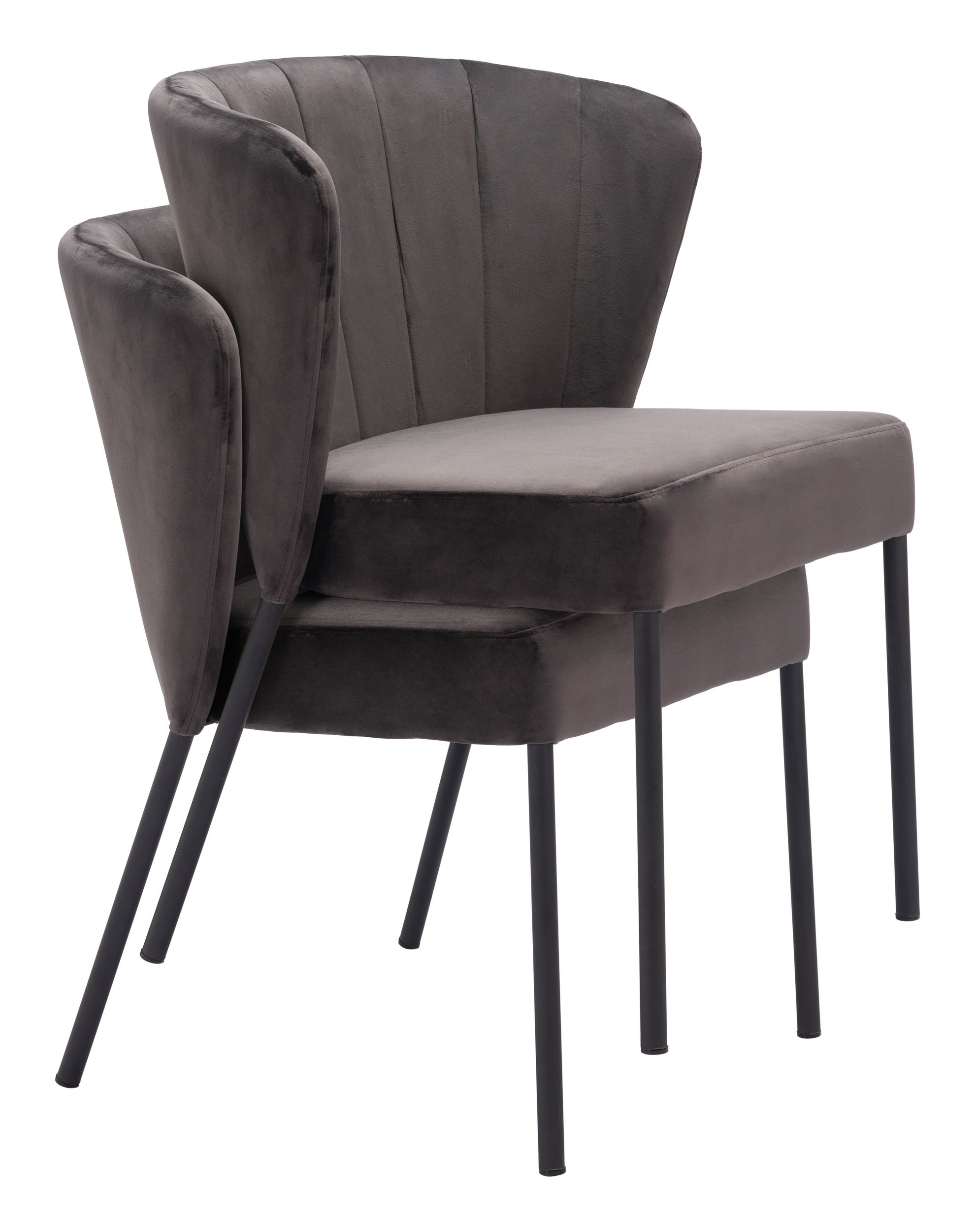 Aimee Velvet/Steel Dining Chair