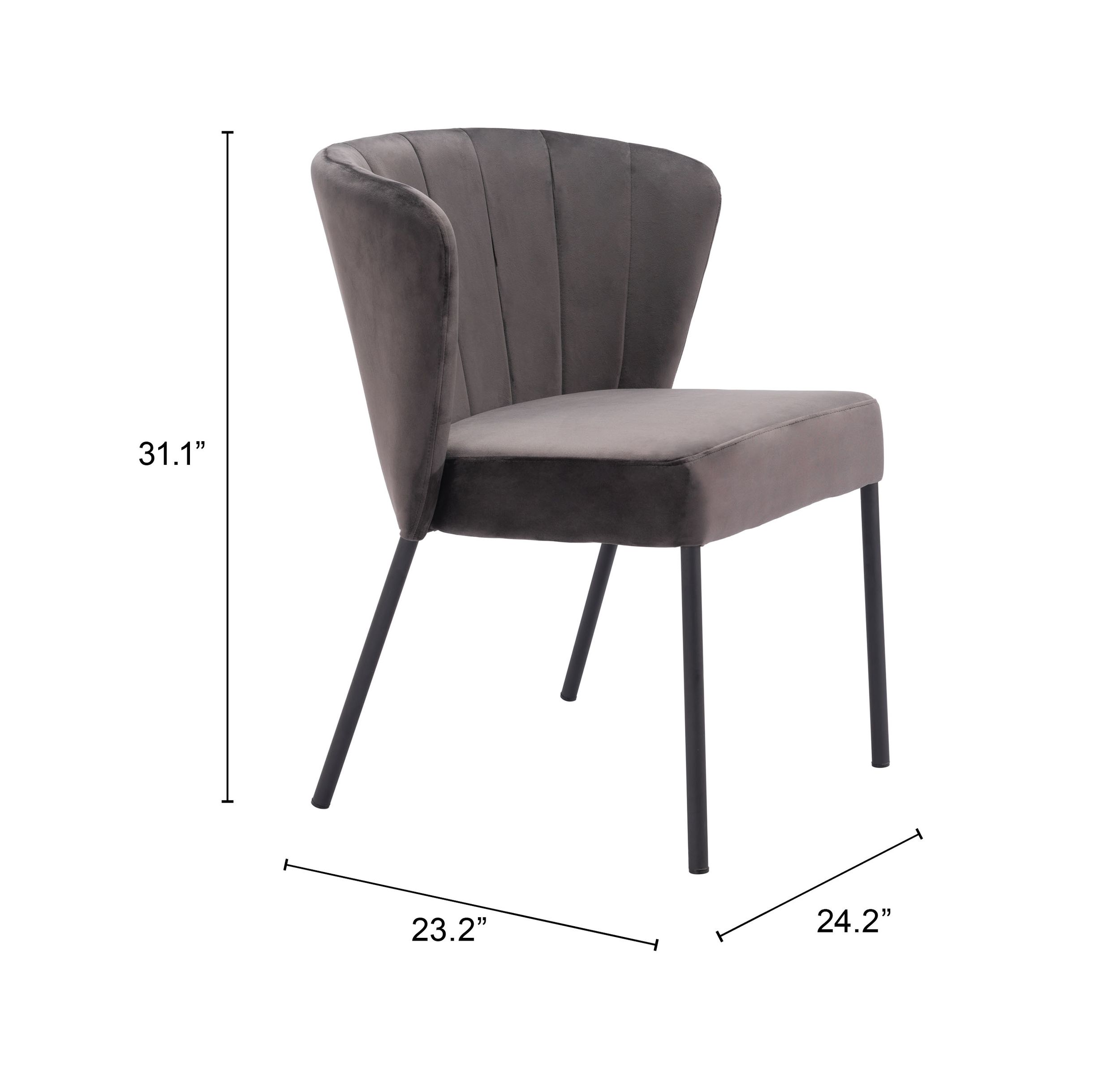 Aimee Velvet/Steel Dining Chair