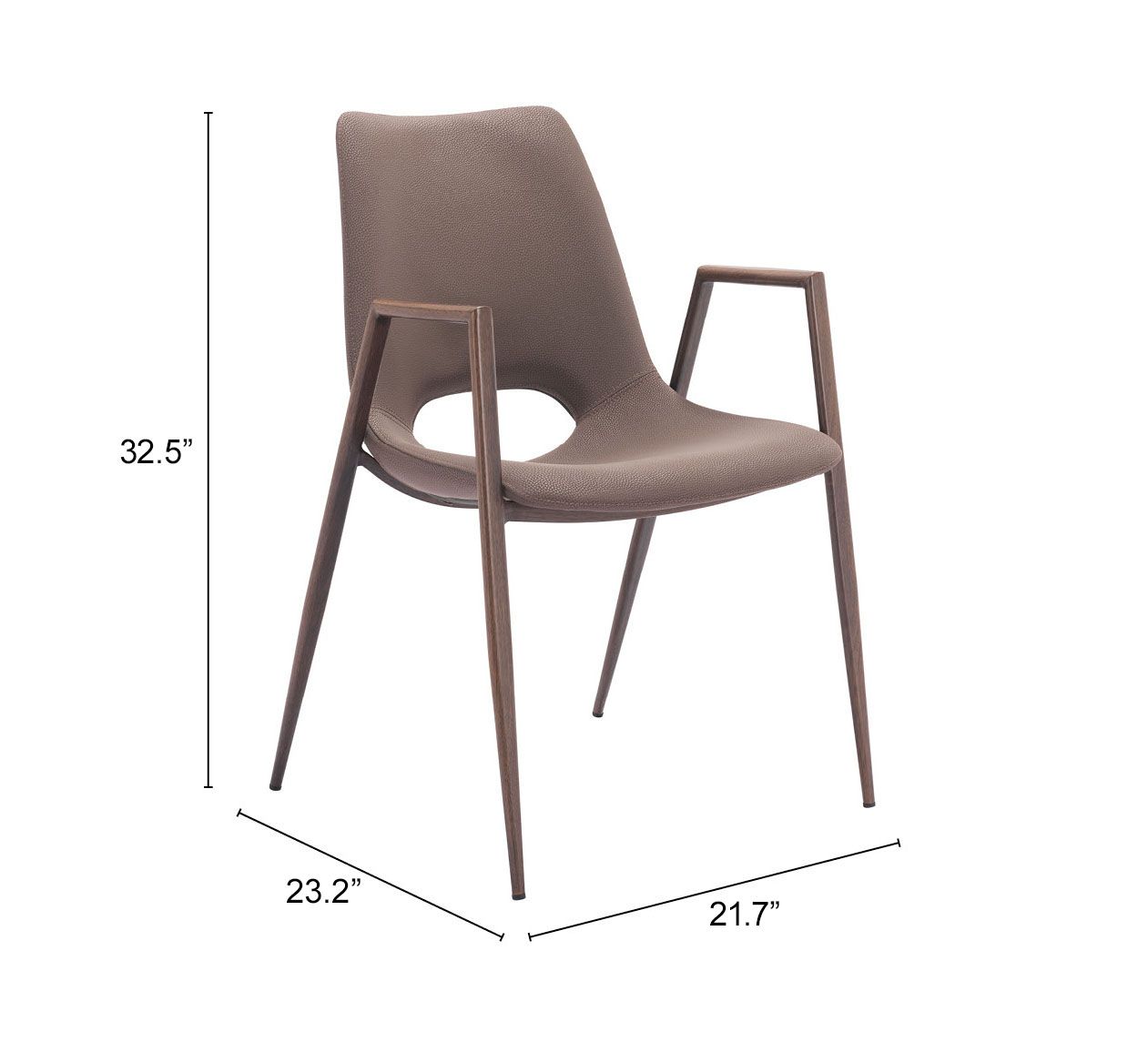 Desi Faux Leather/Steel Dining Chair