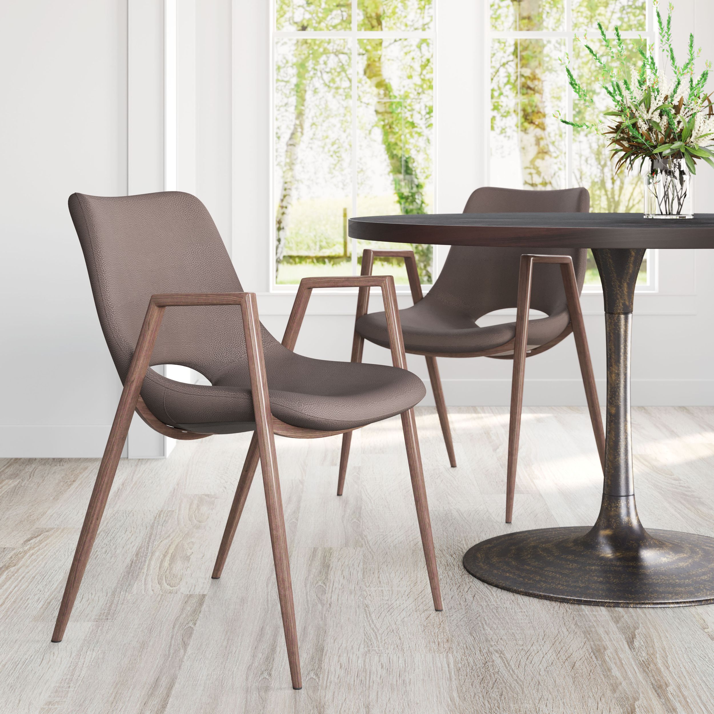 Desi Faux Leather/Steel Dining Chair