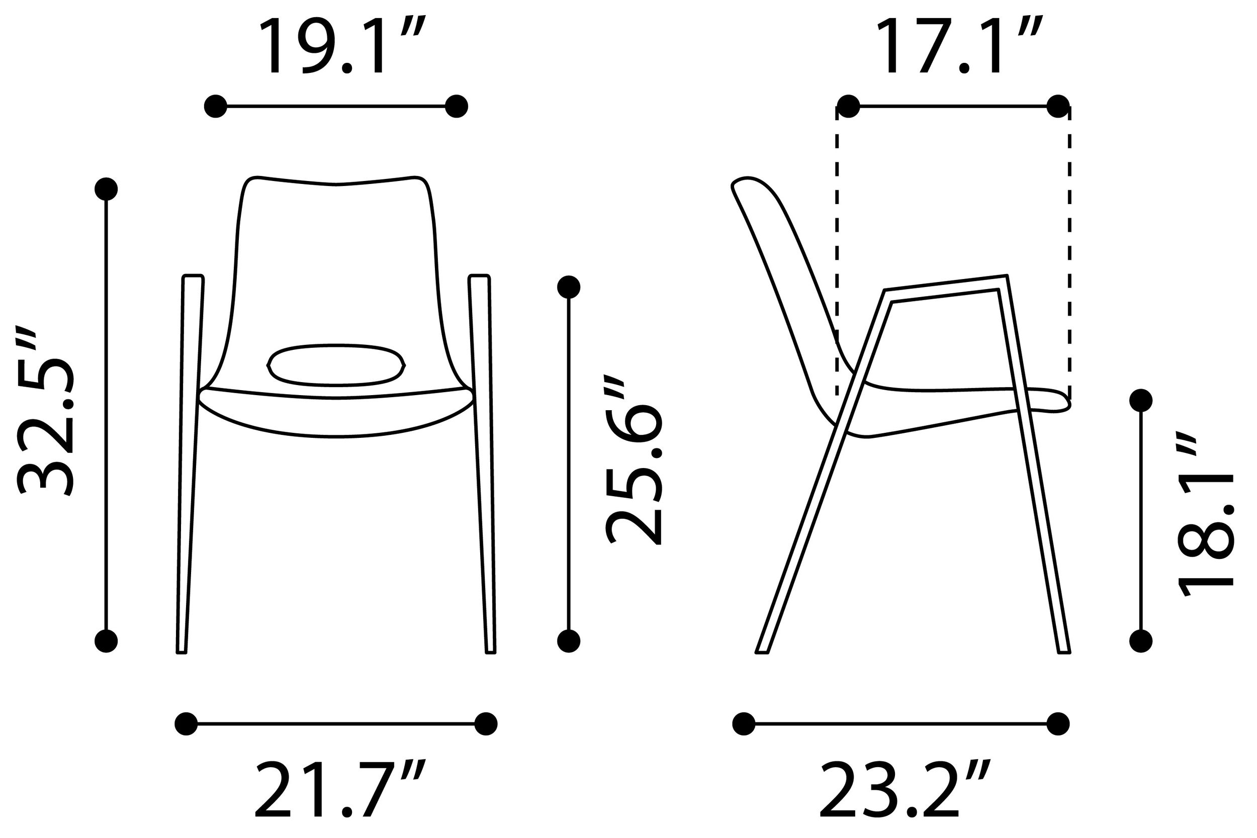 Desi Faux Leather/Steel Dining Chair