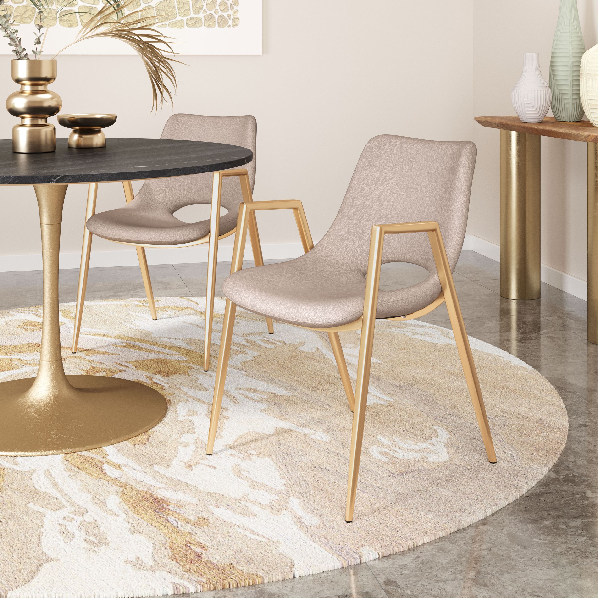 Desi Faux Leather/Steel Dining Chair