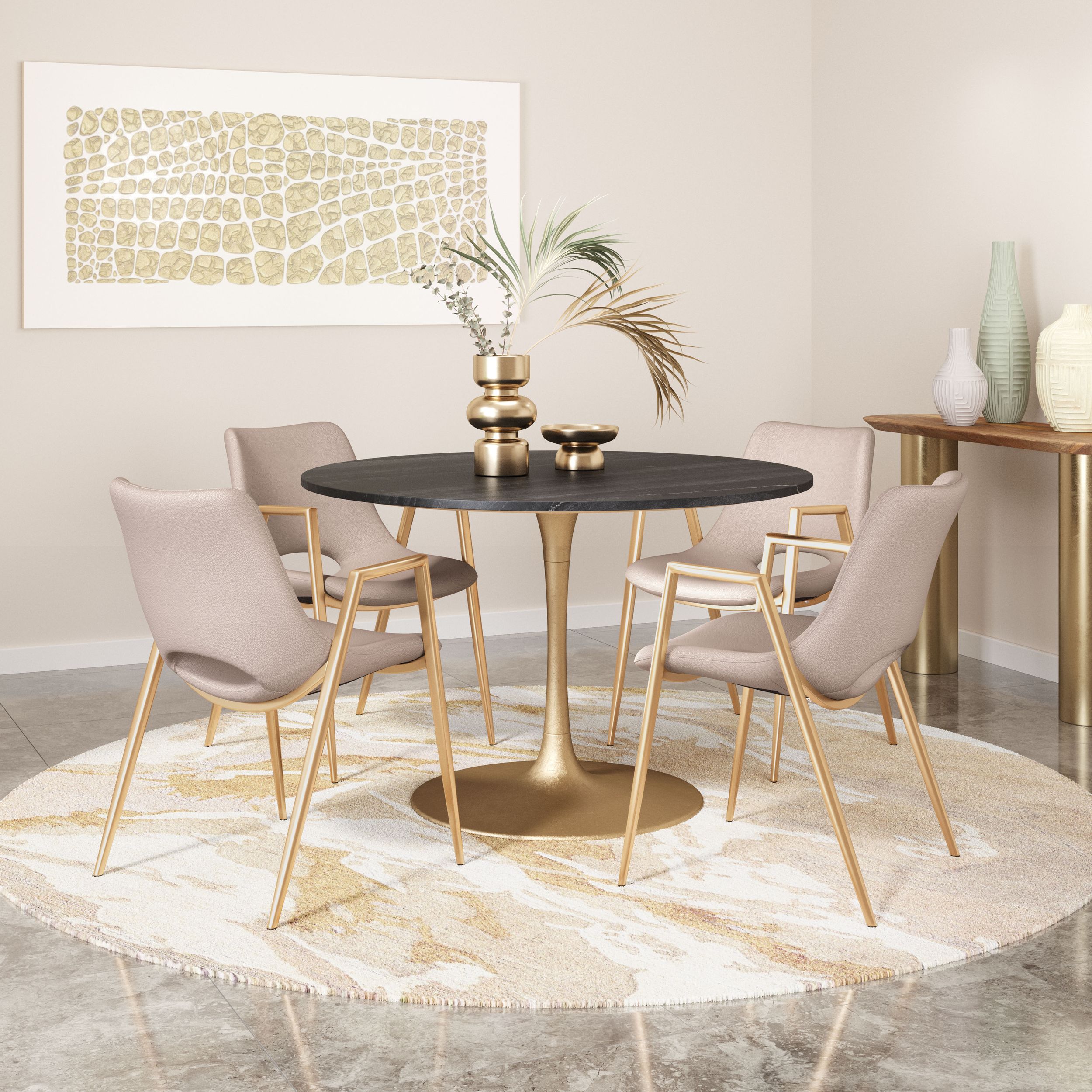 Desi Faux Leather/Steel Dining Chair