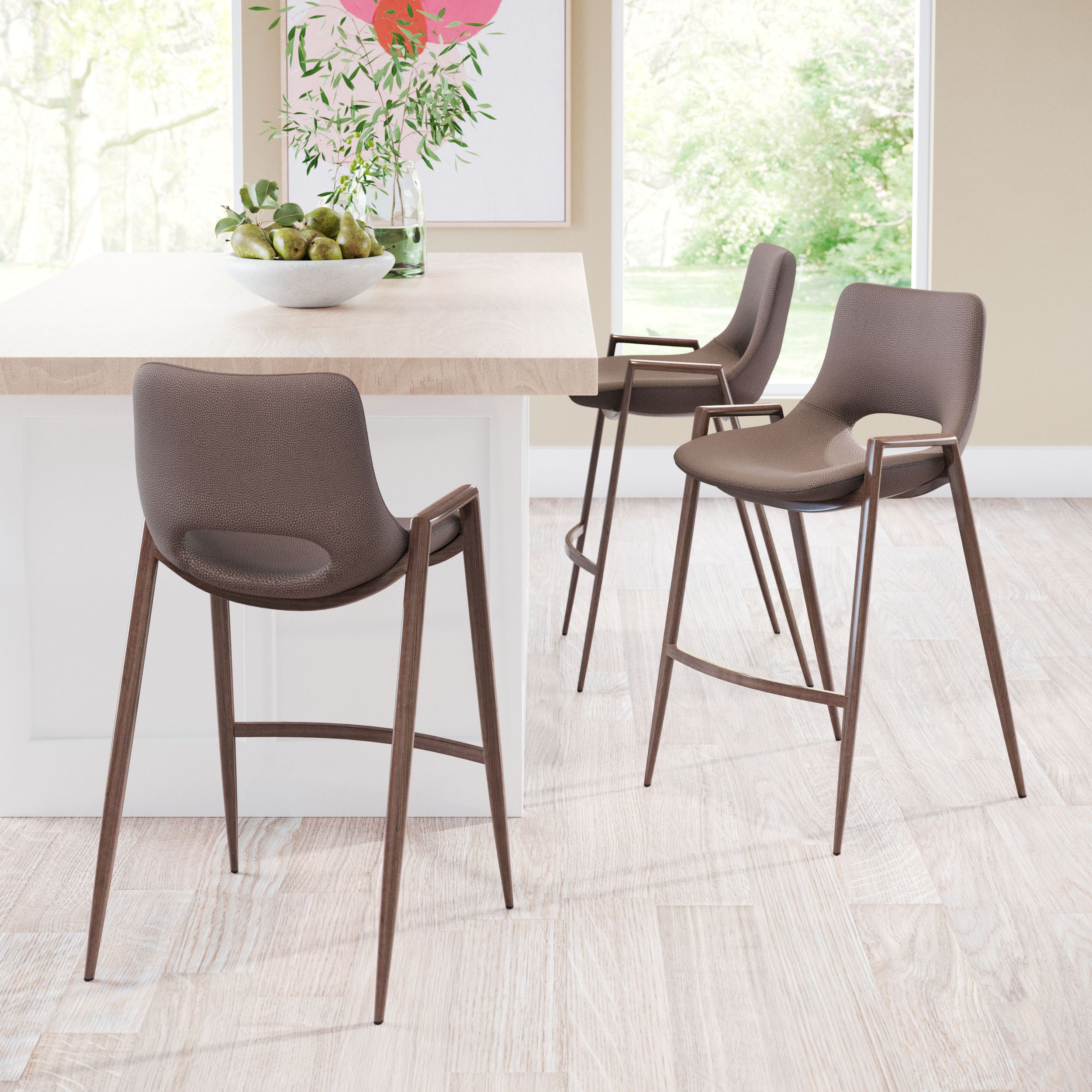 Desi Faux Leather/Steel Counter Stool