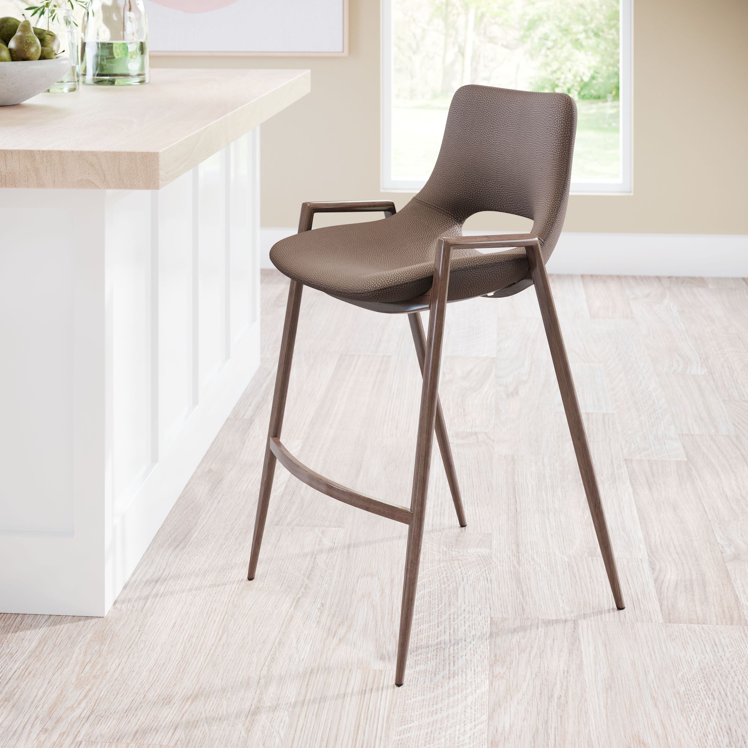 Desi Faux Leather/Steel Counter Stool